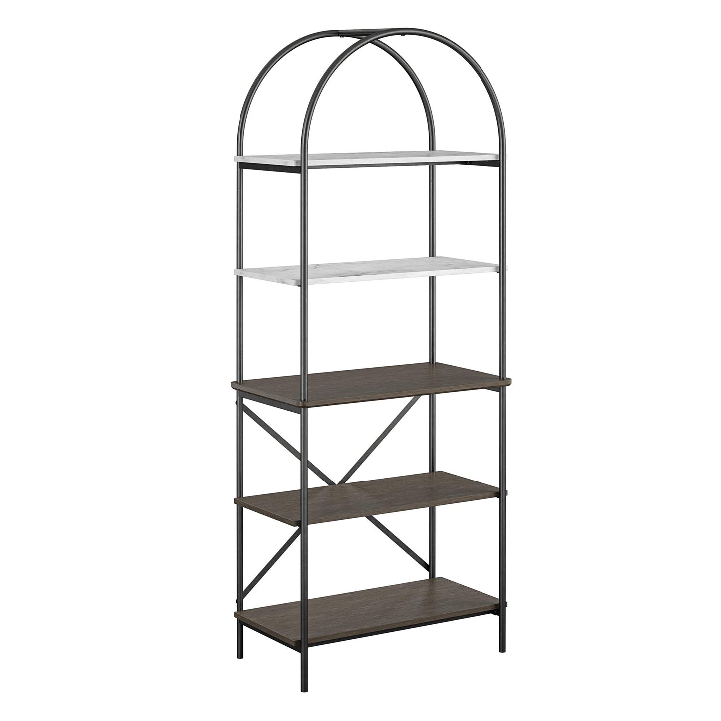 Vivinne 5 Shelf Bookcase - Gray (Wood Grain)