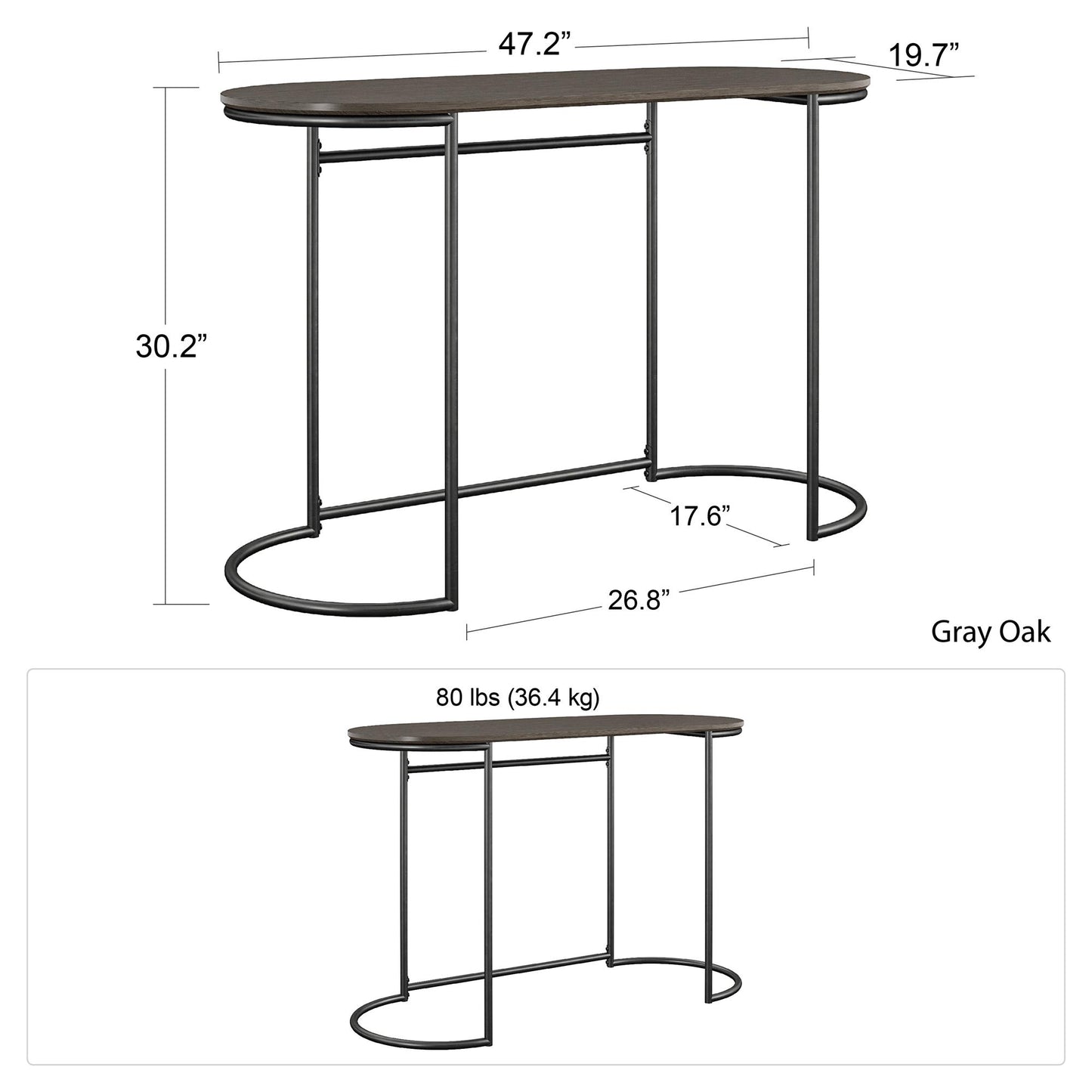 Vivinne Writing Desk - Gray (Wood Grain)