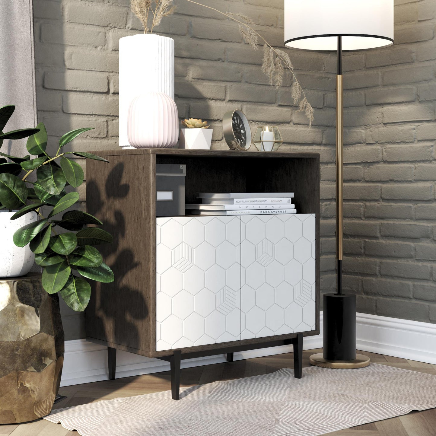Olivia Storage Cabinet - Gray (Wood Grain)