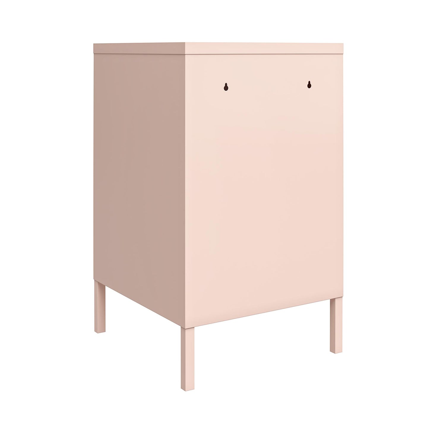 Shadwick Closed Door Metal Locker End Table with 2 Shelves - Pink