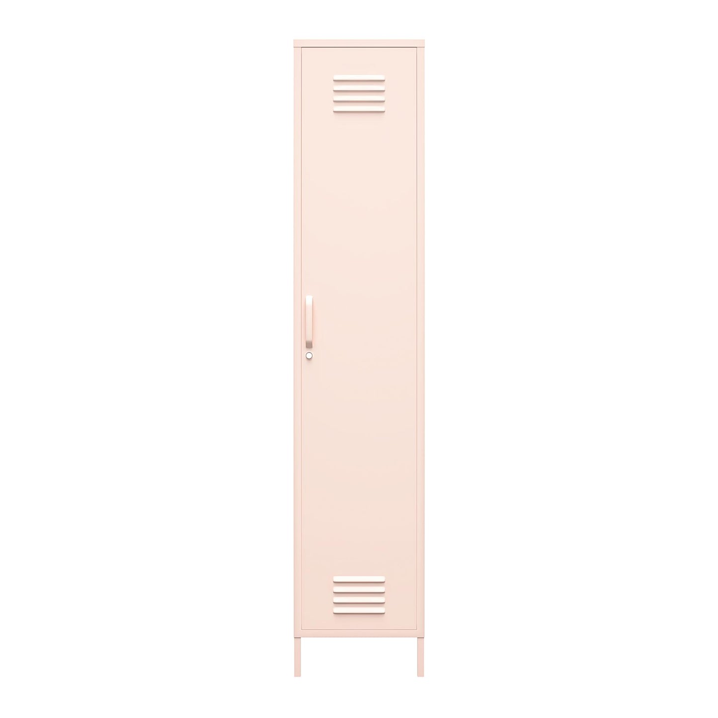 Shadwick Single Closed Door Metal Locker Storage Cabinet with 4 Shelves - Pink