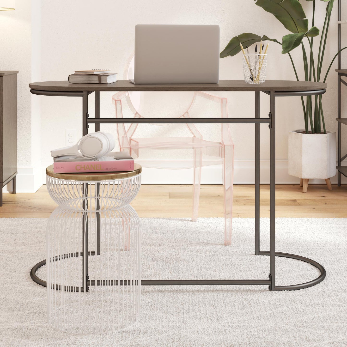 Vivinne Writing Desk - Gray (Wood Grain)