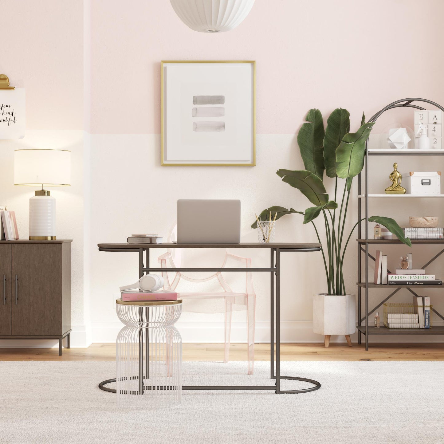 Vivinne Writing Desk - Gray (Wood Grain)