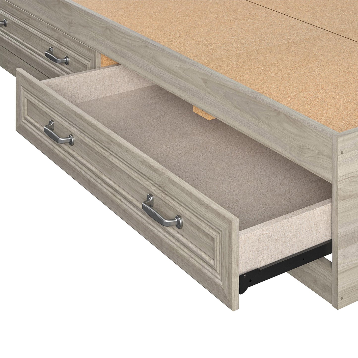 Sierra Ridge Levi Bed with 2 Large Storage Drawers - Light Walnut - Twin