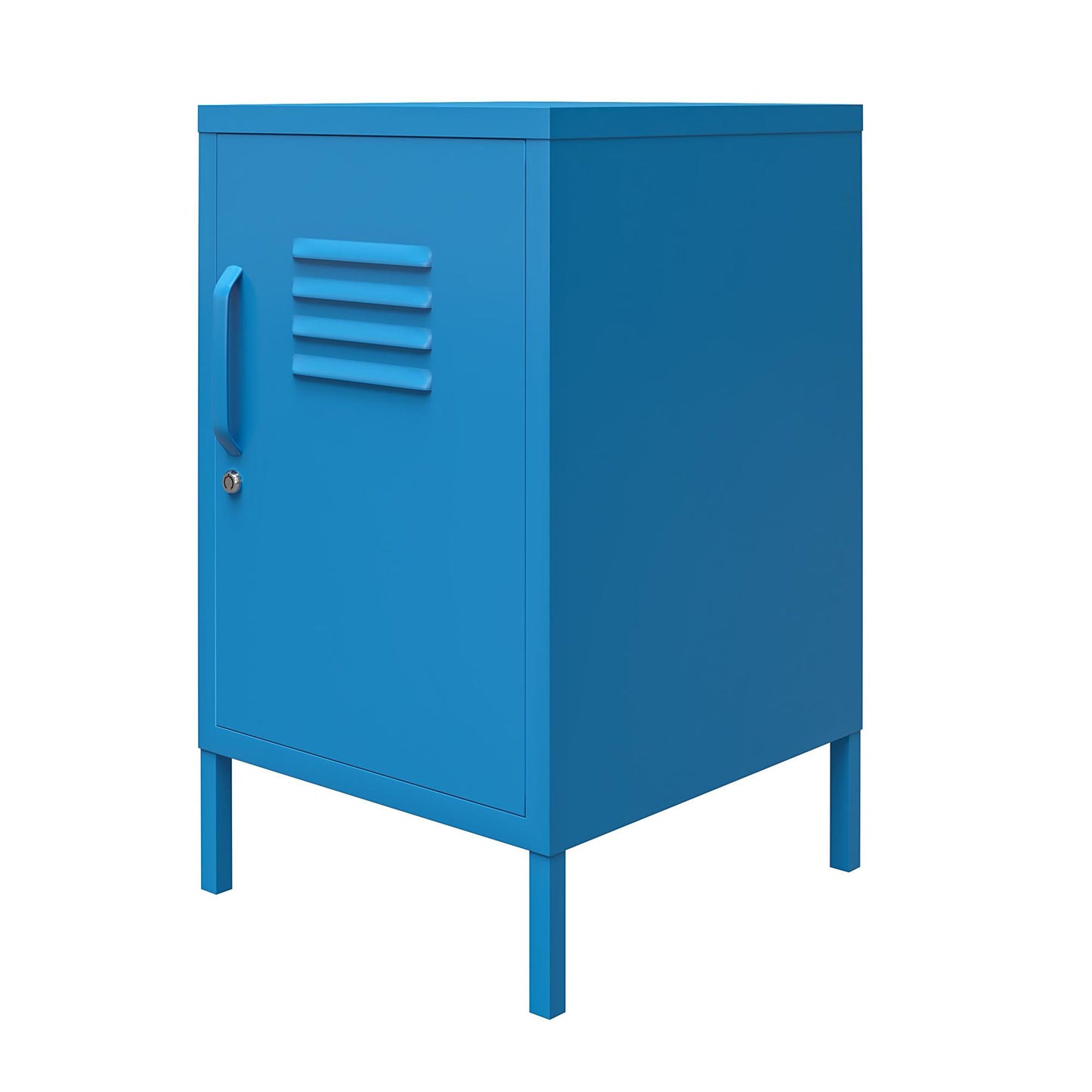 Cache Metal Locker Style Livingroom End Table, Blue - Blue