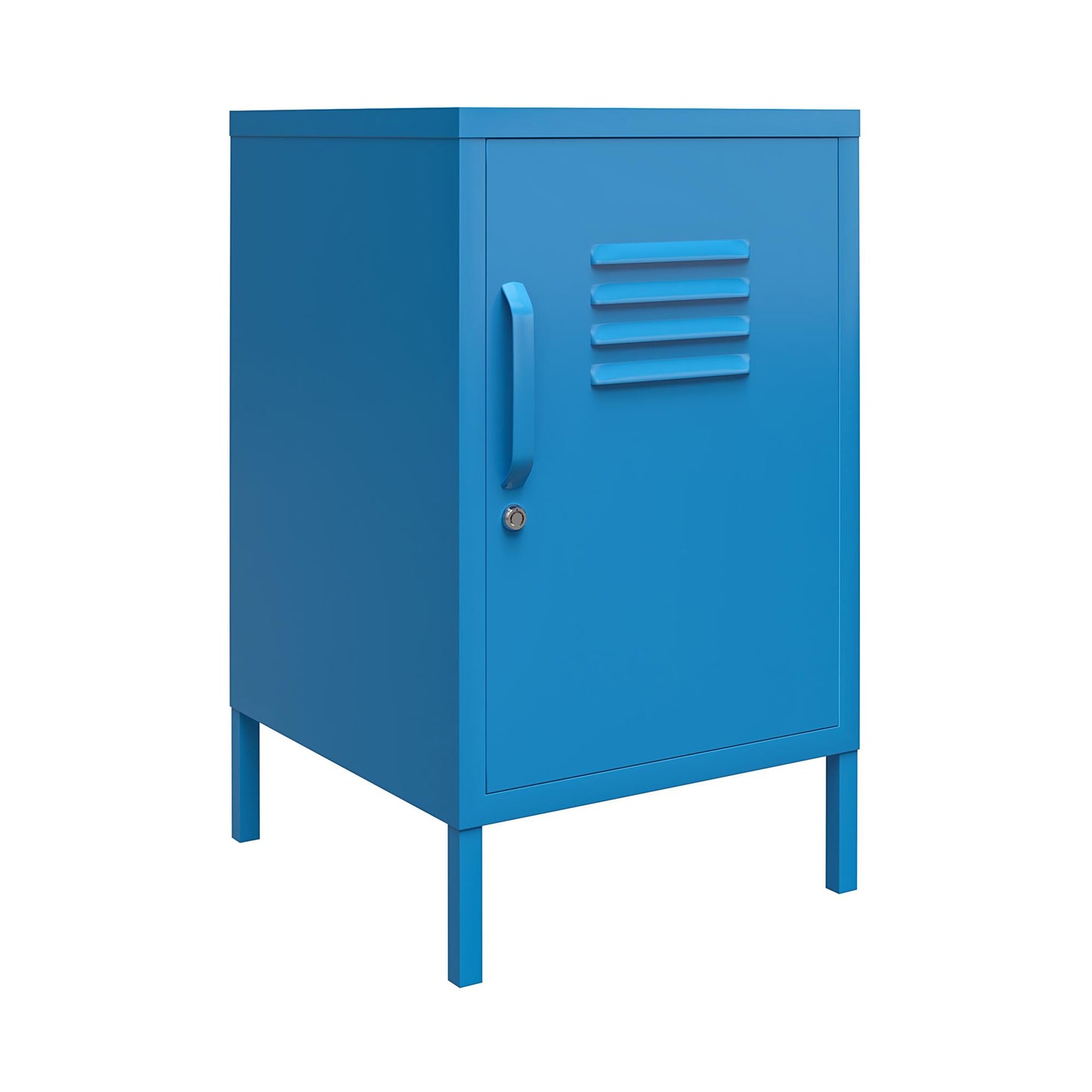 Cache Metal Locker Style Livingroom End Table, Blue - Blue