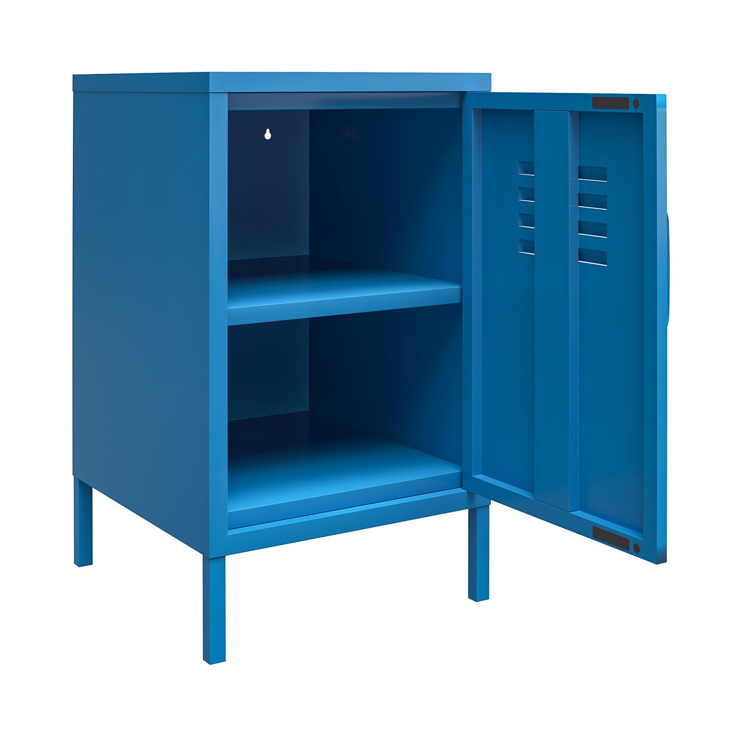 Cache Metal Locker Style Livingroom End Table, Blue - Blue