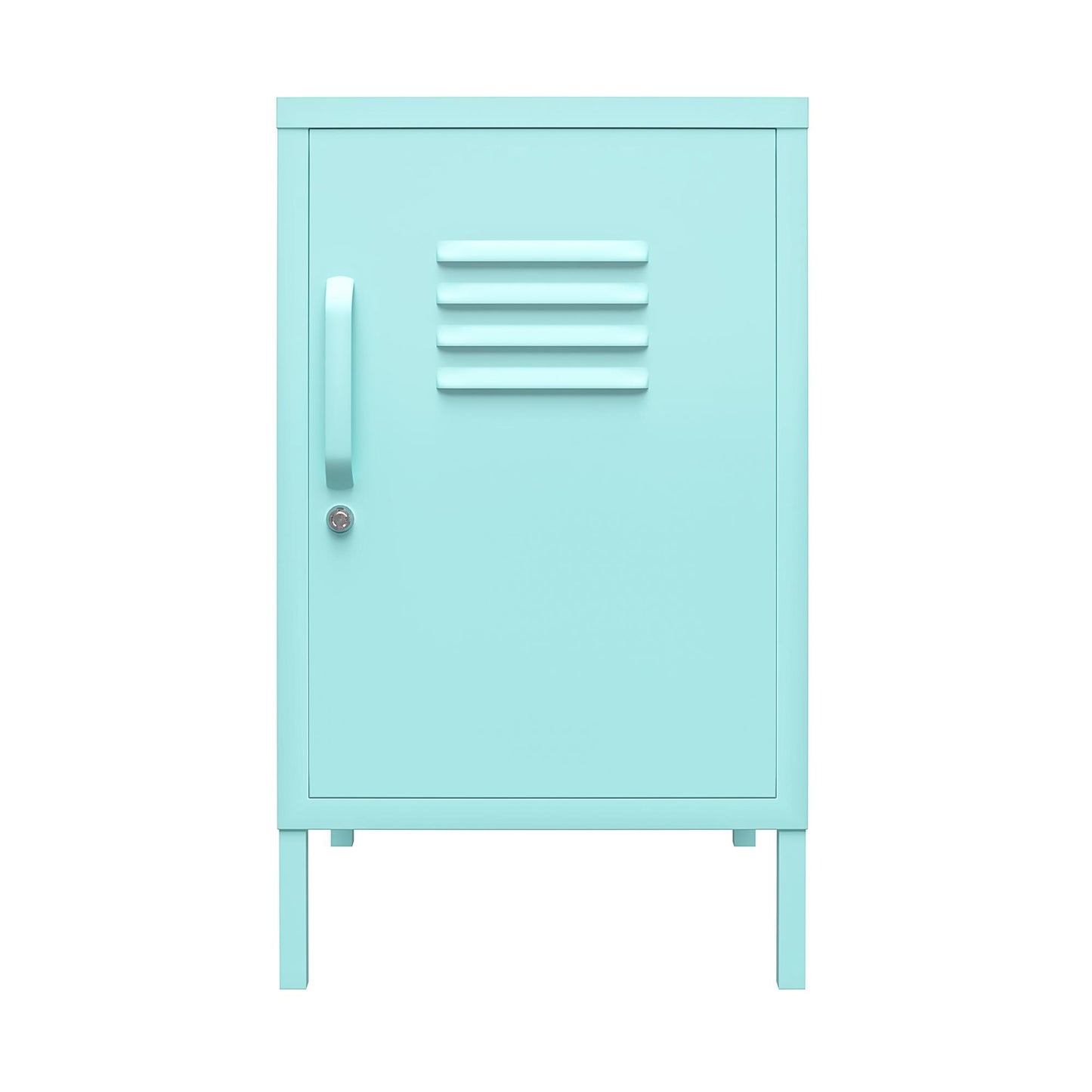 Cache Metal Locker Style Livingroom End Table, Mint - Spearmint