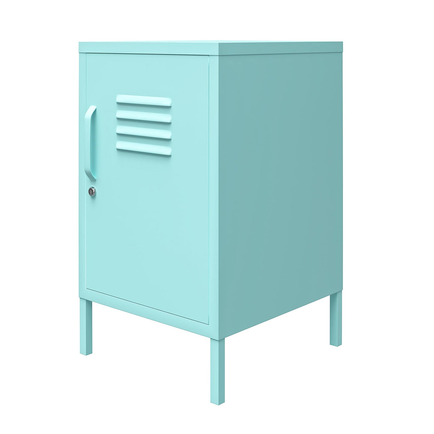 Cache Metal Locker Style Livingroom End Table, Mint - Spearmint