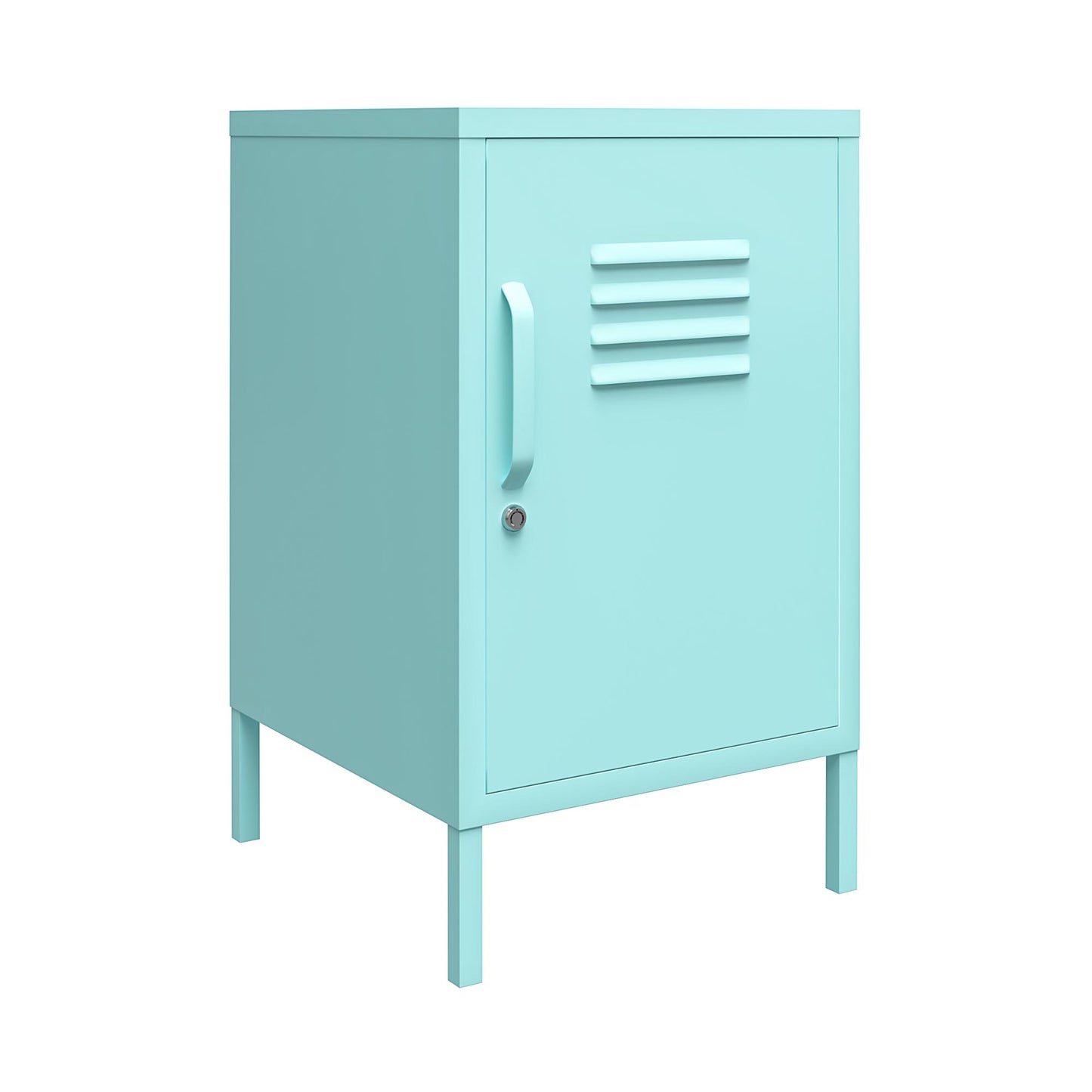 Cache Metal Locker Style Livingroom End Table, Mint - Spearmint