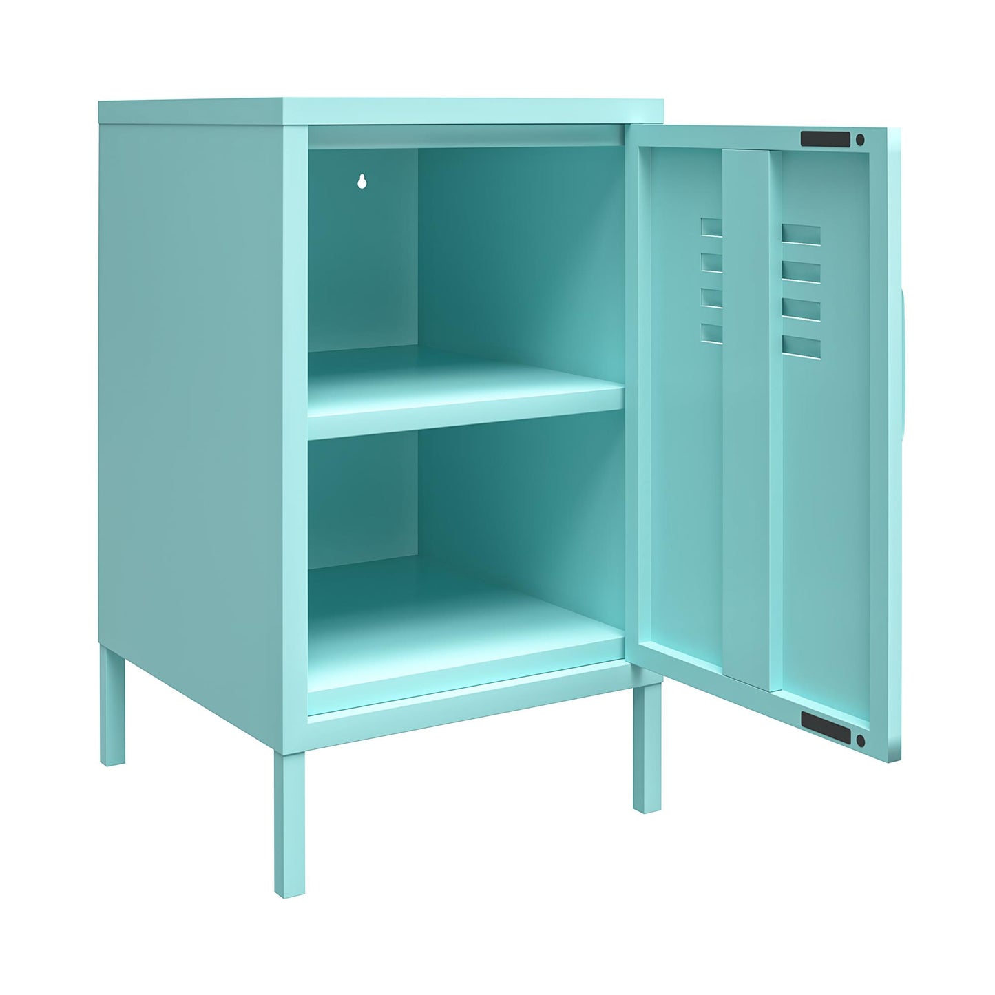 Cache Metal Locker Style Livingroom End Table, Mint - Spearmint