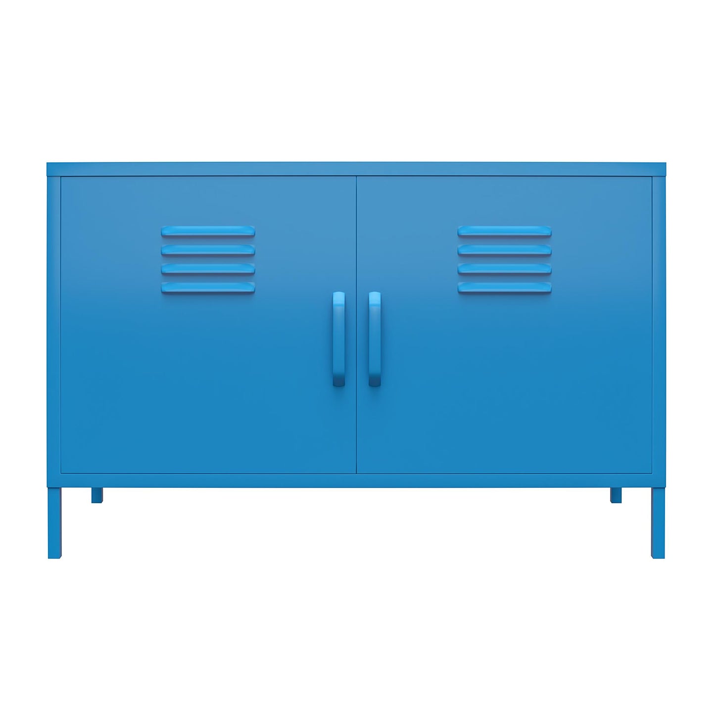 Cache 2 Door Wide Metal Locker Accent Storage Cabinet, Blue - Blue