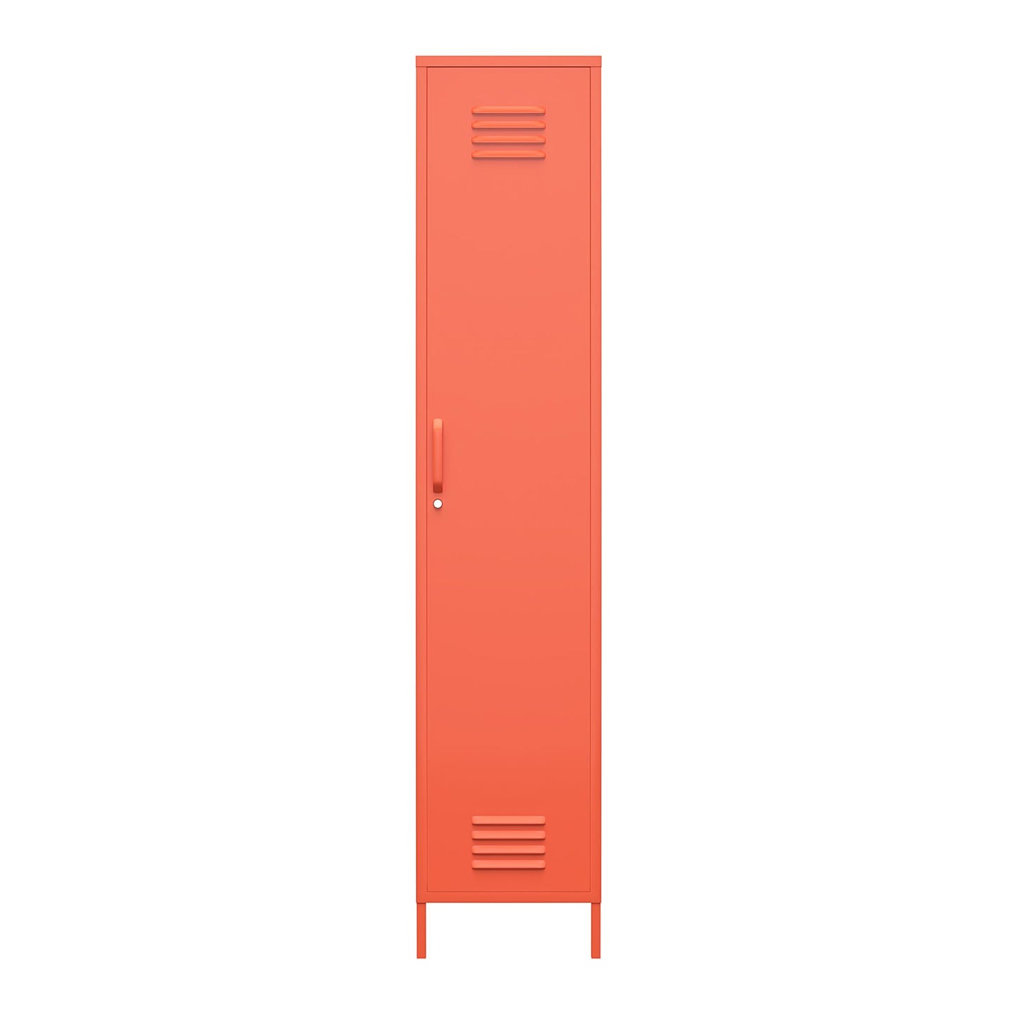 Cache Cache 1 Door Tall Single Metal Locker Style Storage Cabinet, Orange - Orange