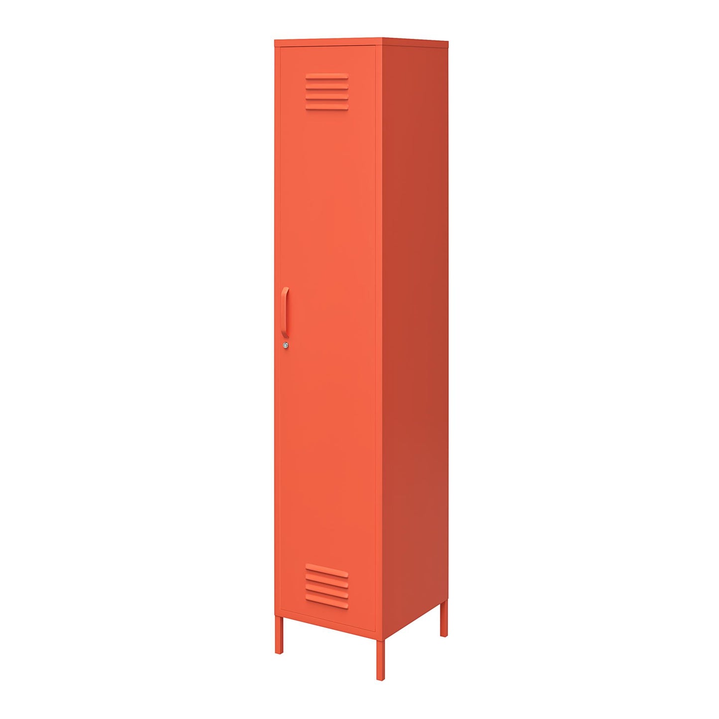 Cache Cache 1 Door Tall Single Metal Locker Style Storage Cabinet, Orange - Orange