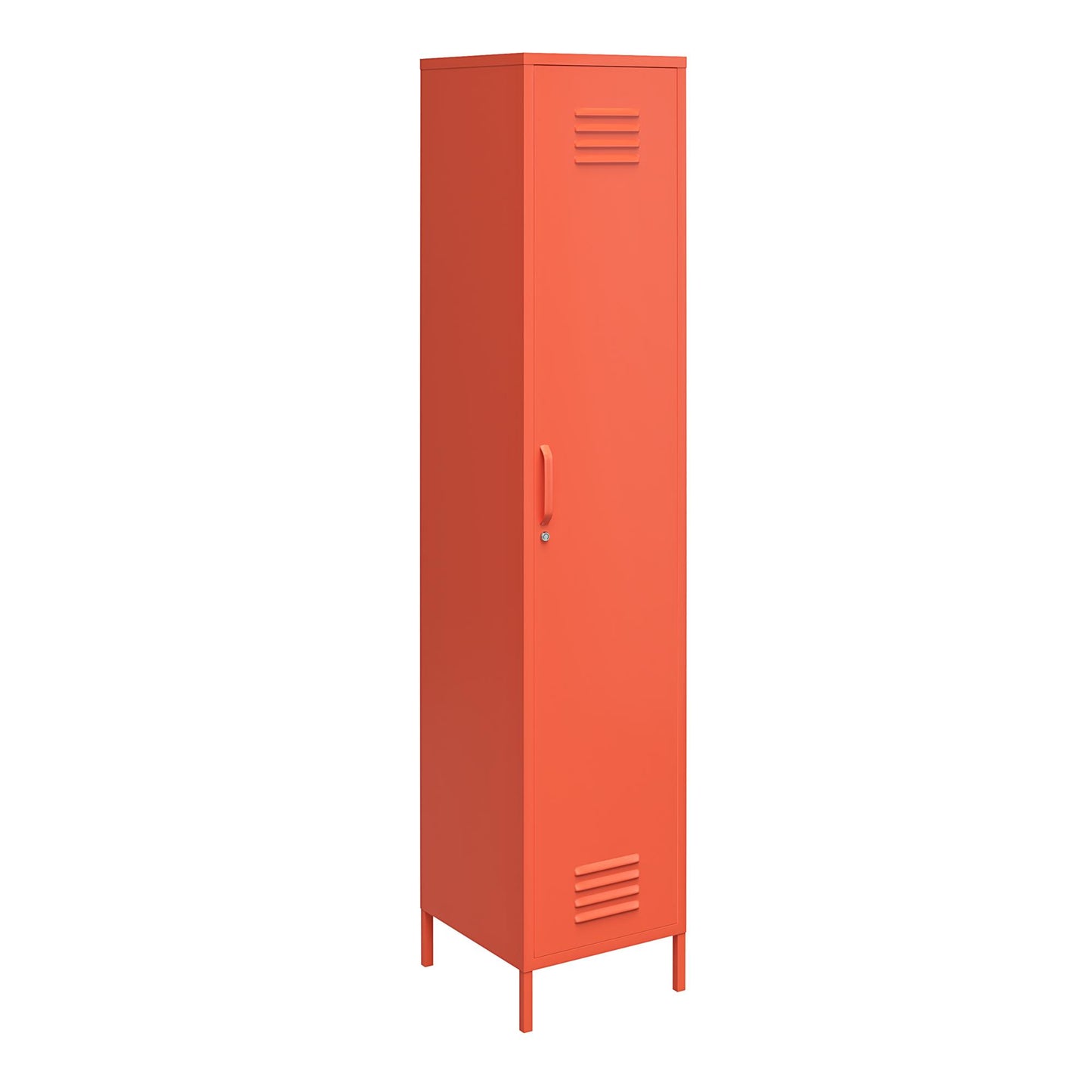 Cache Cache 1 Door Tall Single Metal Locker Style Storage Cabinet, Orange - Orange
