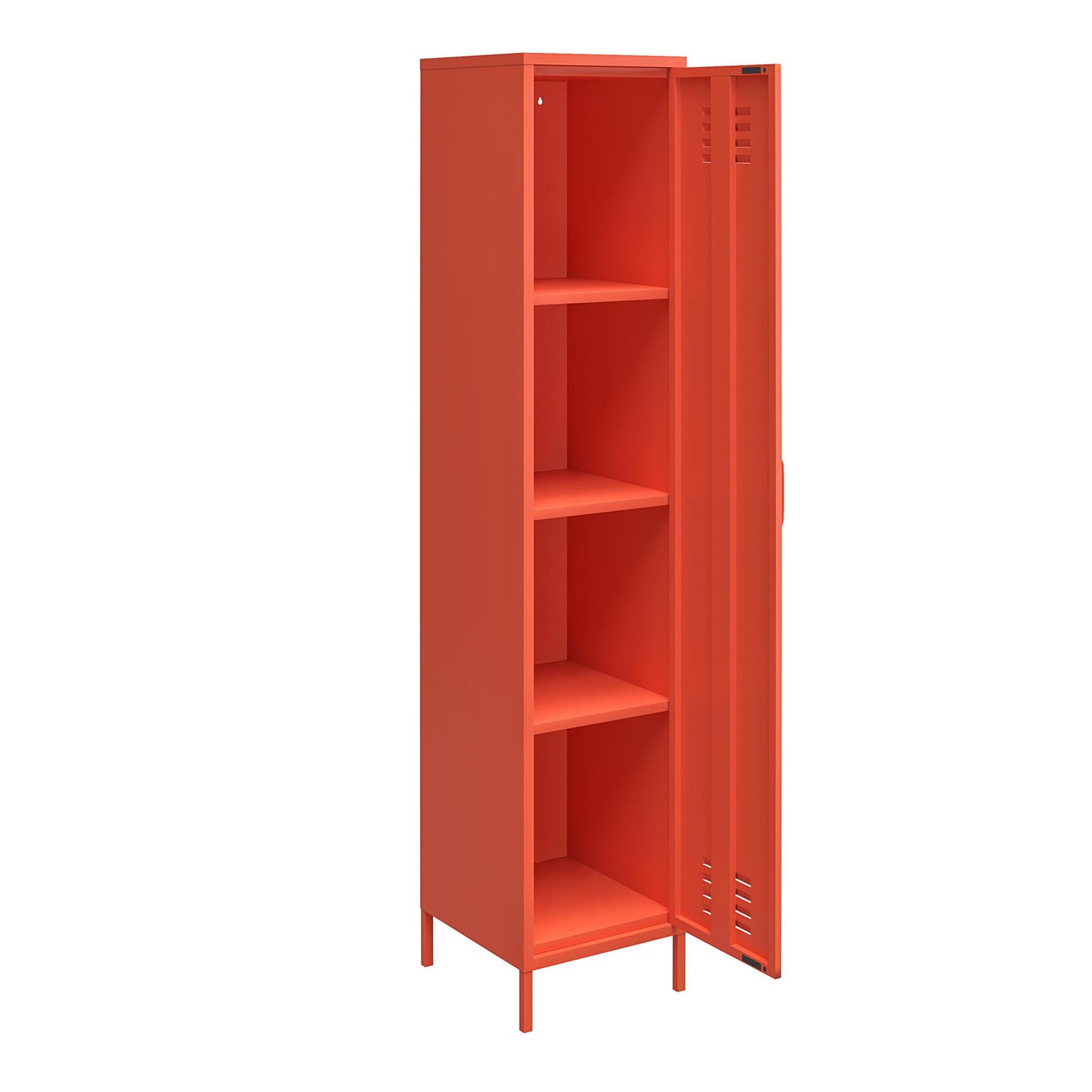 Cache Cache 1 Door Tall Single Metal Locker Style Storage Cabinet, Orange - Orange