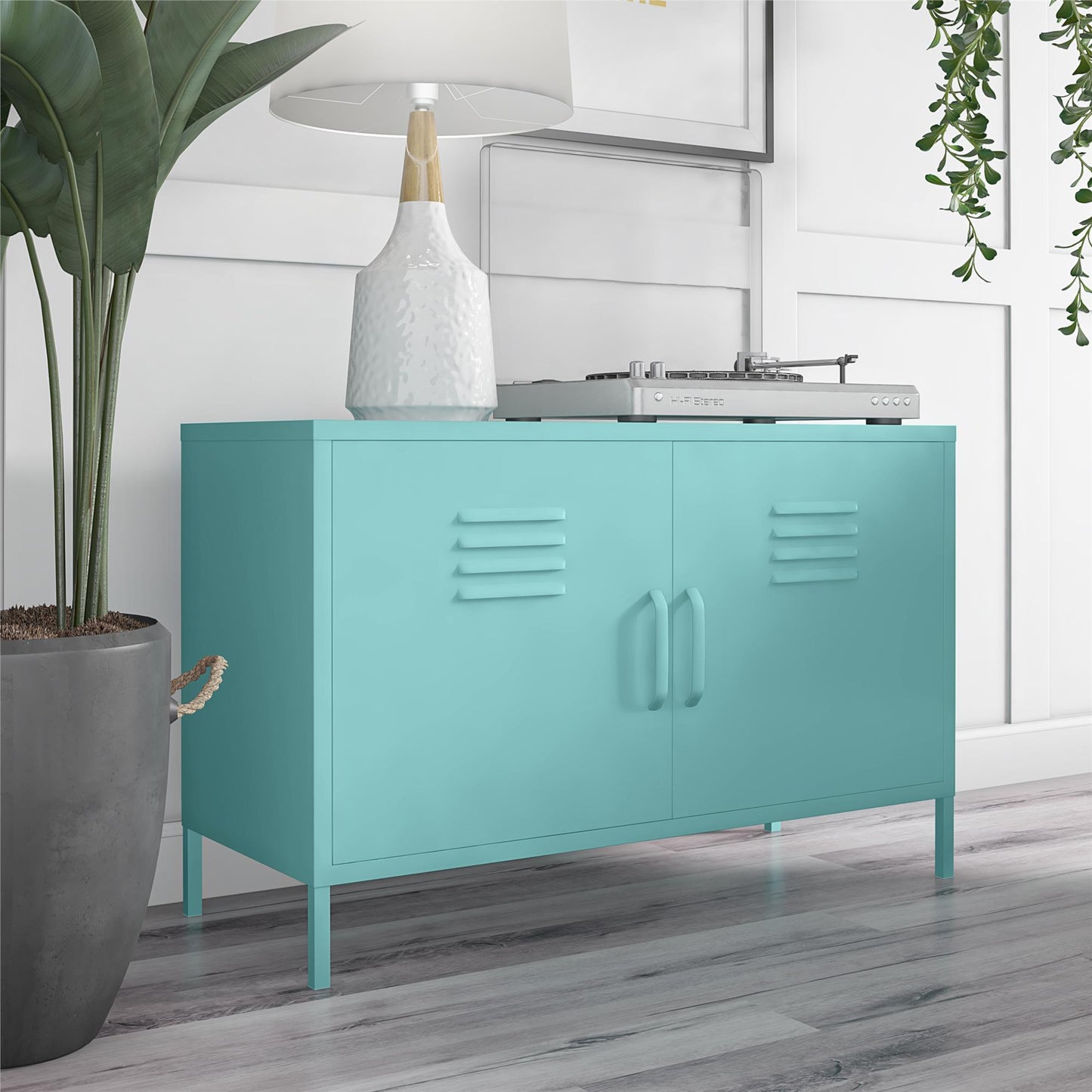 Cache 2 Door Metal Locker Accent Cabinet - Spearmint
