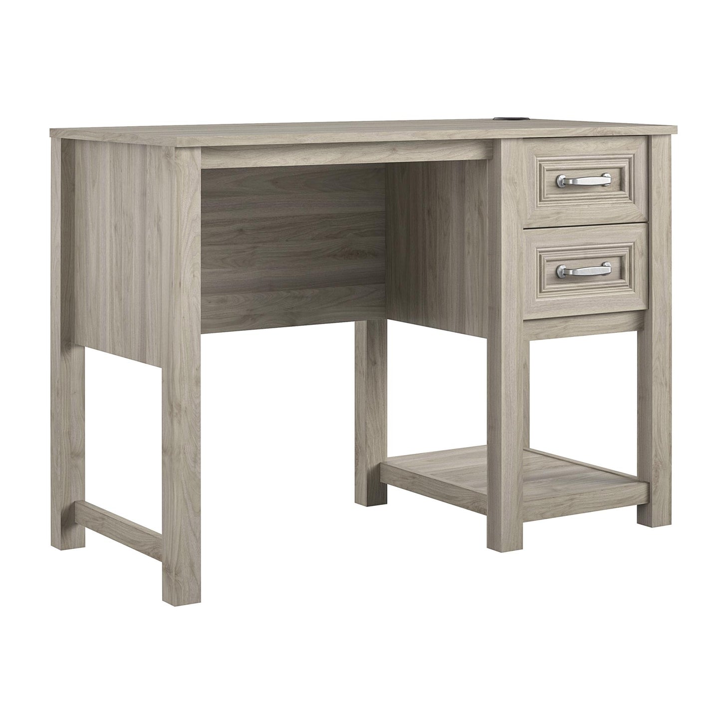 Sierra Ridge Levi Single Pedestal Kids’ Desk with 2 Drawers - Light Walnut