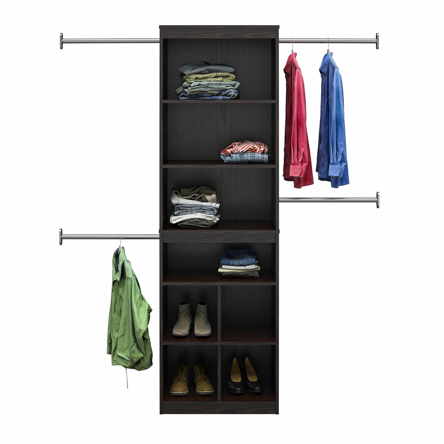 Systembuild Evolution Closet Storage System, Espresso - Espresso