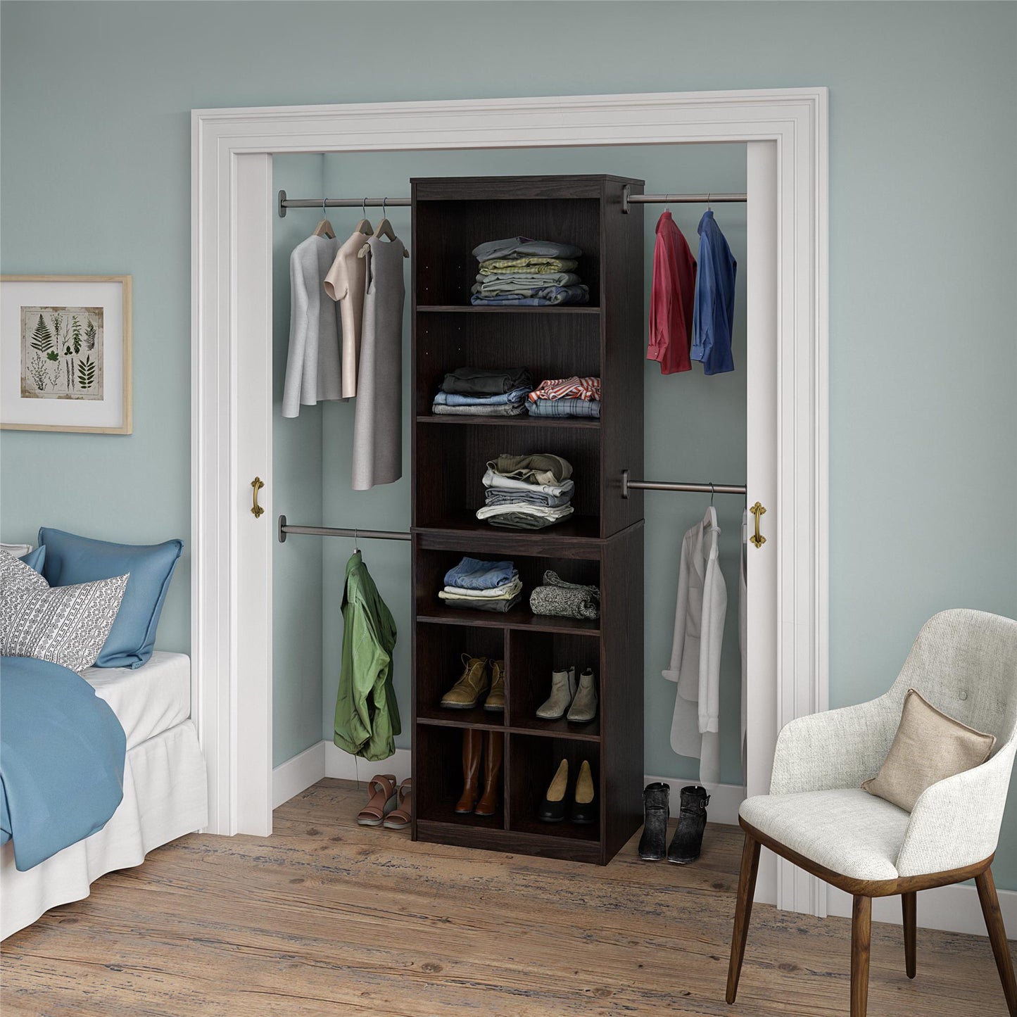 Systembuild Evolution Closet Storage System, Espresso - Espresso
