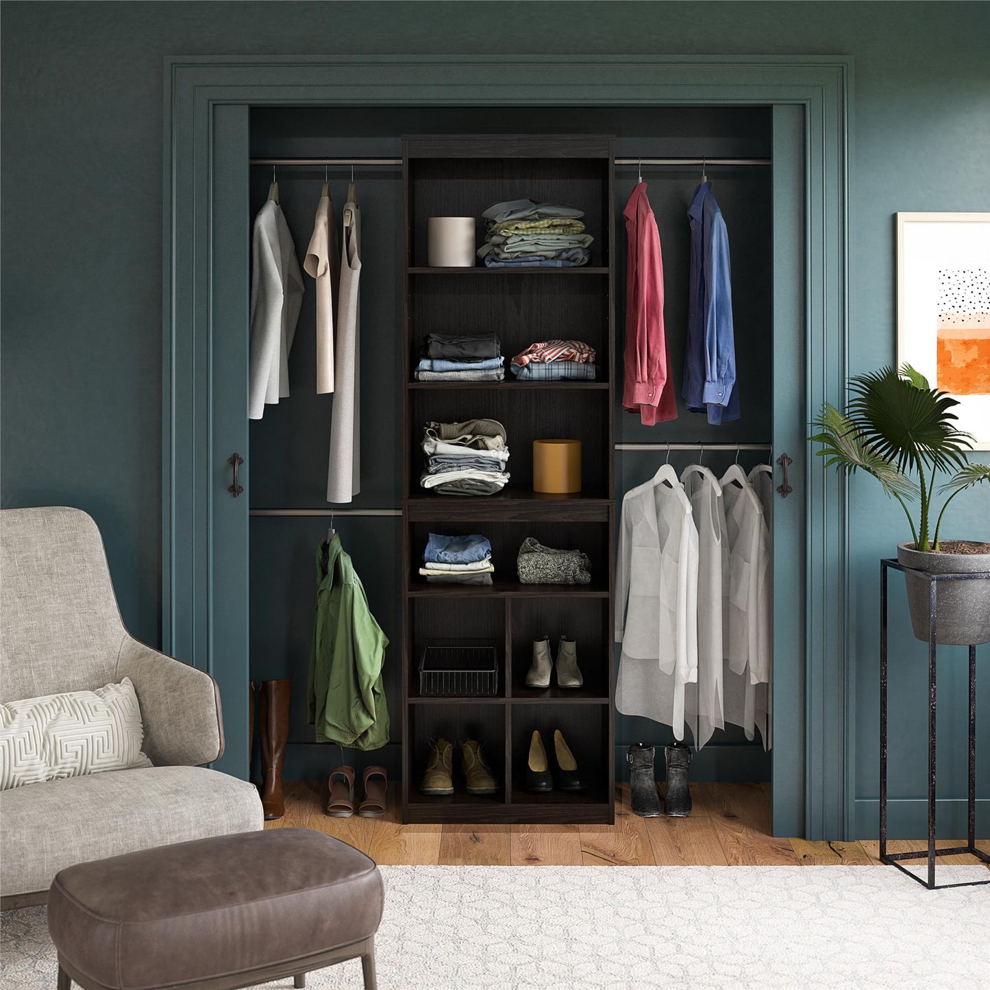 Systembuild Evolution Closet Storage System, Espresso - Espresso