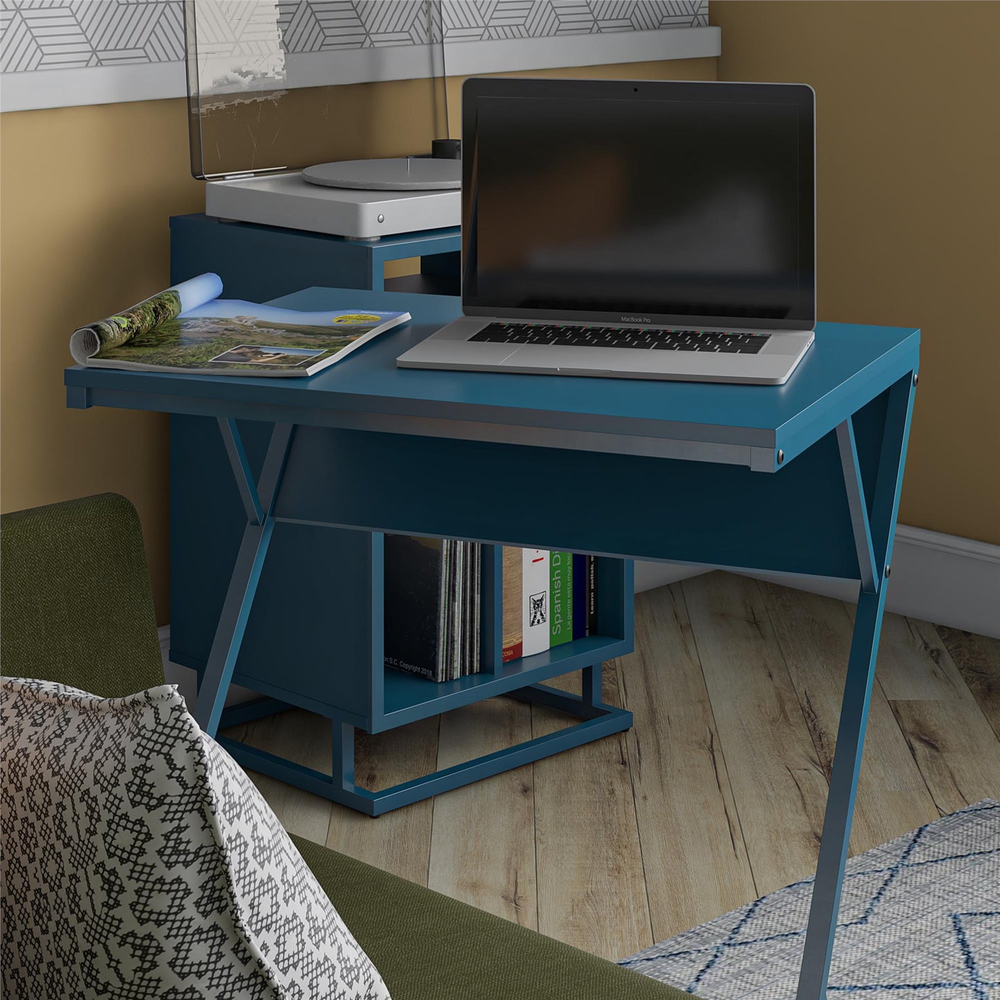 Regal Laptop Couch Desk & Accent Table, Blue - Blue
