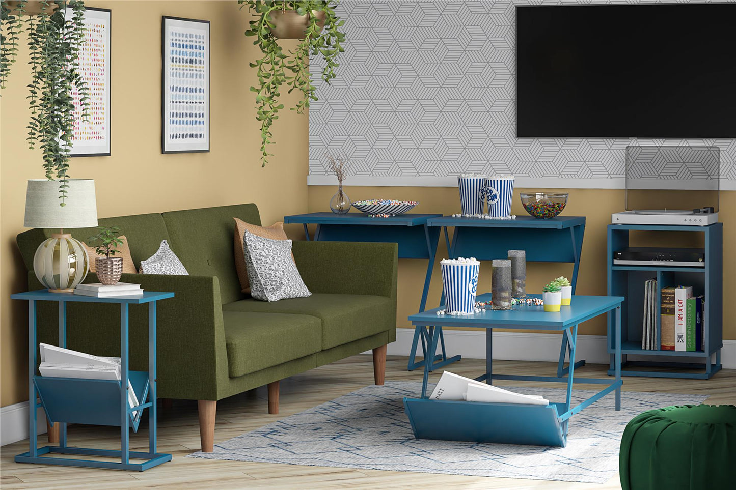 Regal Laptop Couch Desk & Accent Table, Blue - Blue