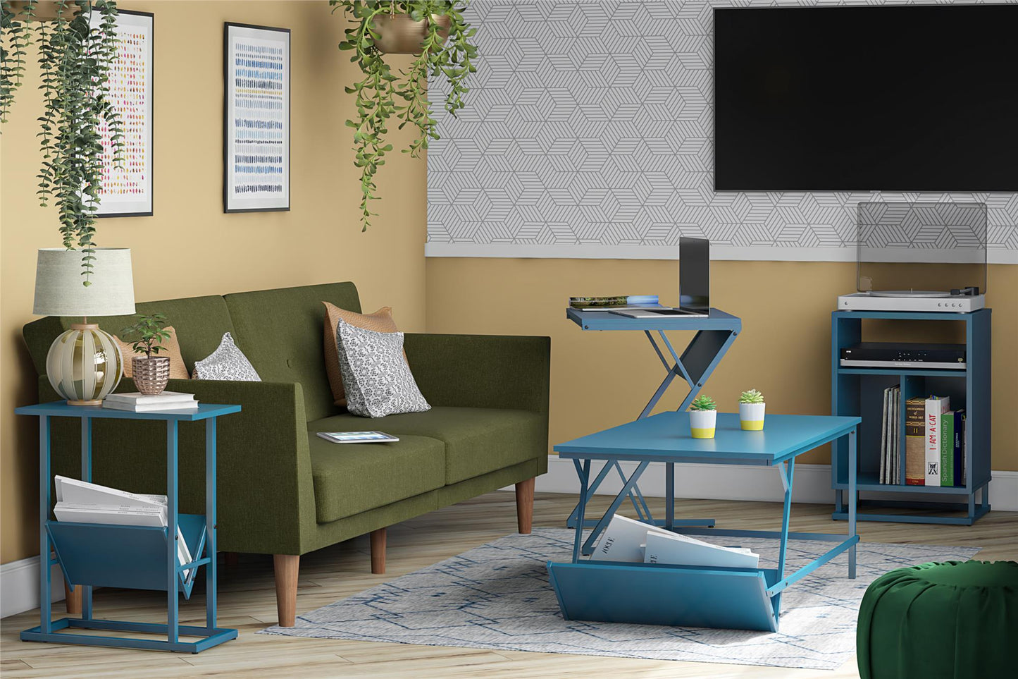 Regal Laptop Couch Desk & Accent Table, Blue - Blue