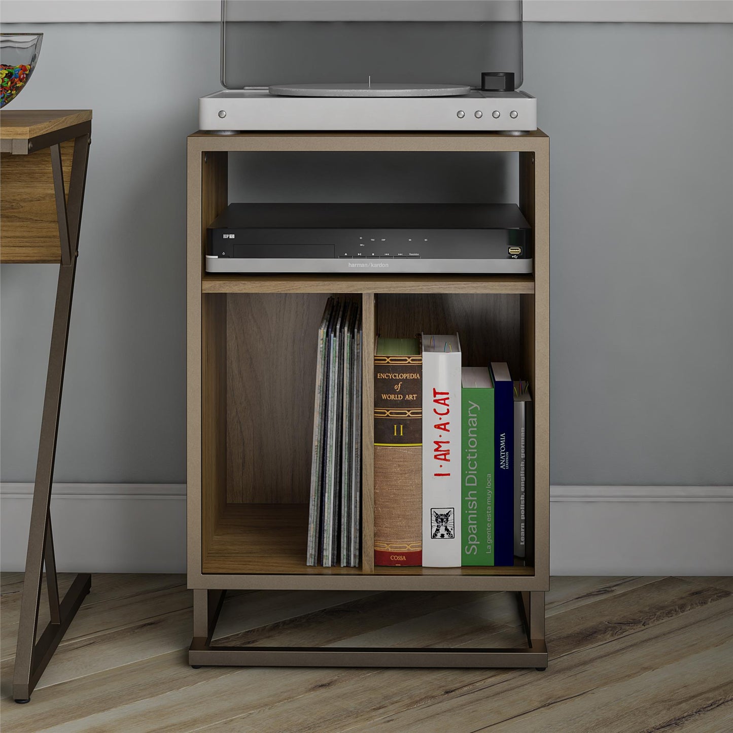 Regal Turntable Stand / End Table, Walnut - Walnut