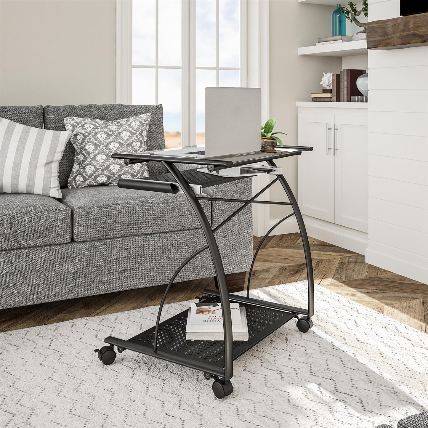 Sheldon Mobile Computer Desk - Black