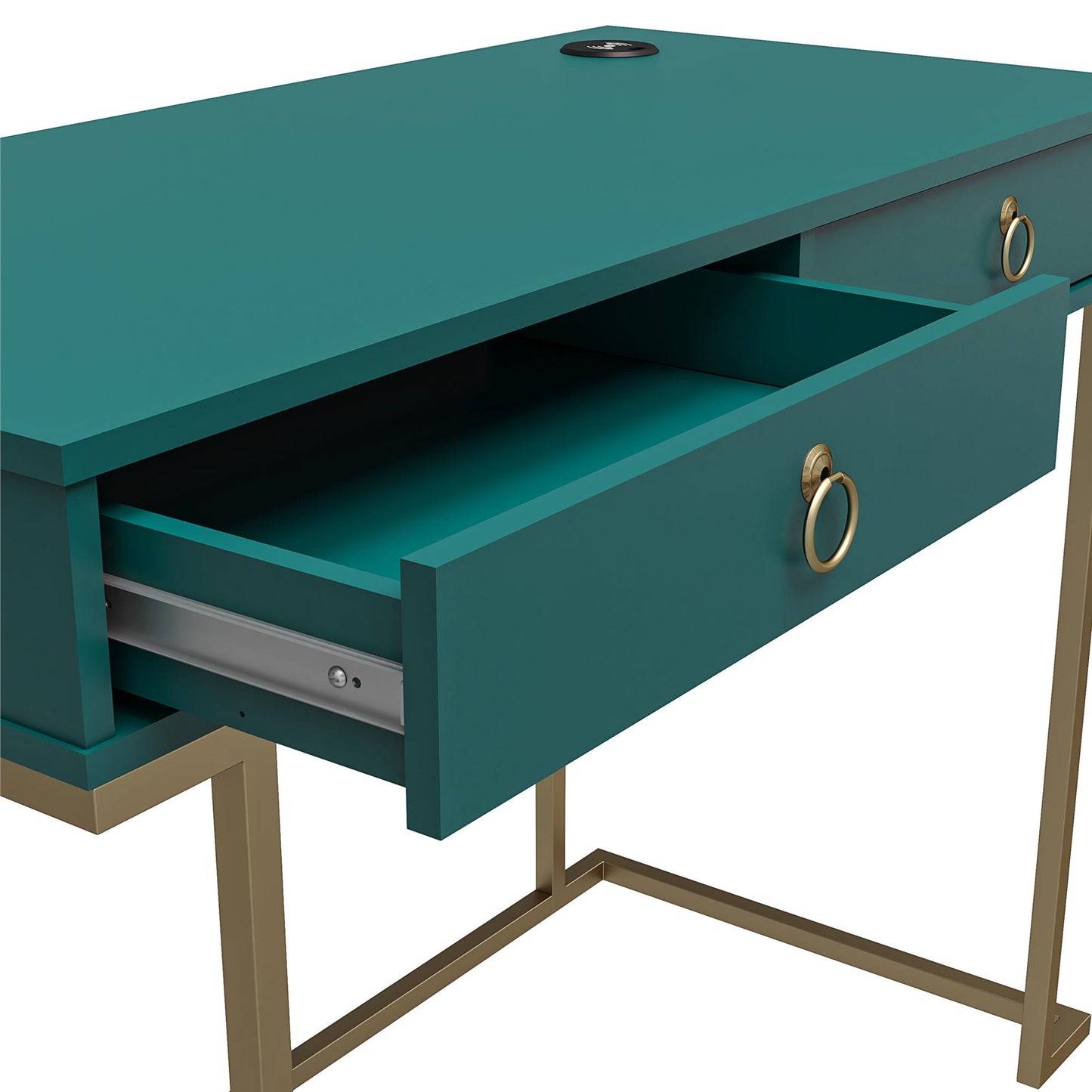 Camila Writing Desk, Emerald Green - Emerald Green