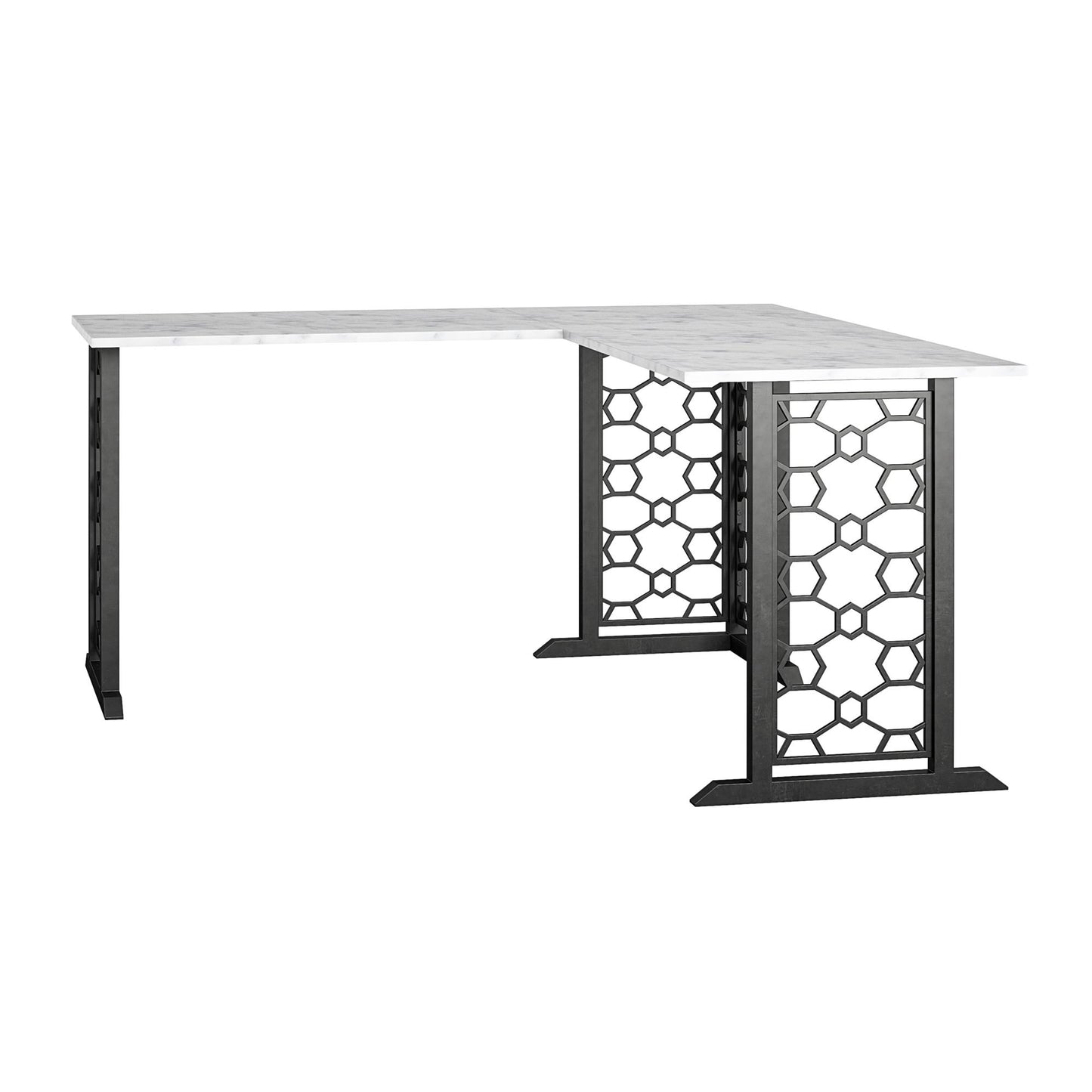 CosmoLiving by Cosmopolitan Ella L Desk - White marble