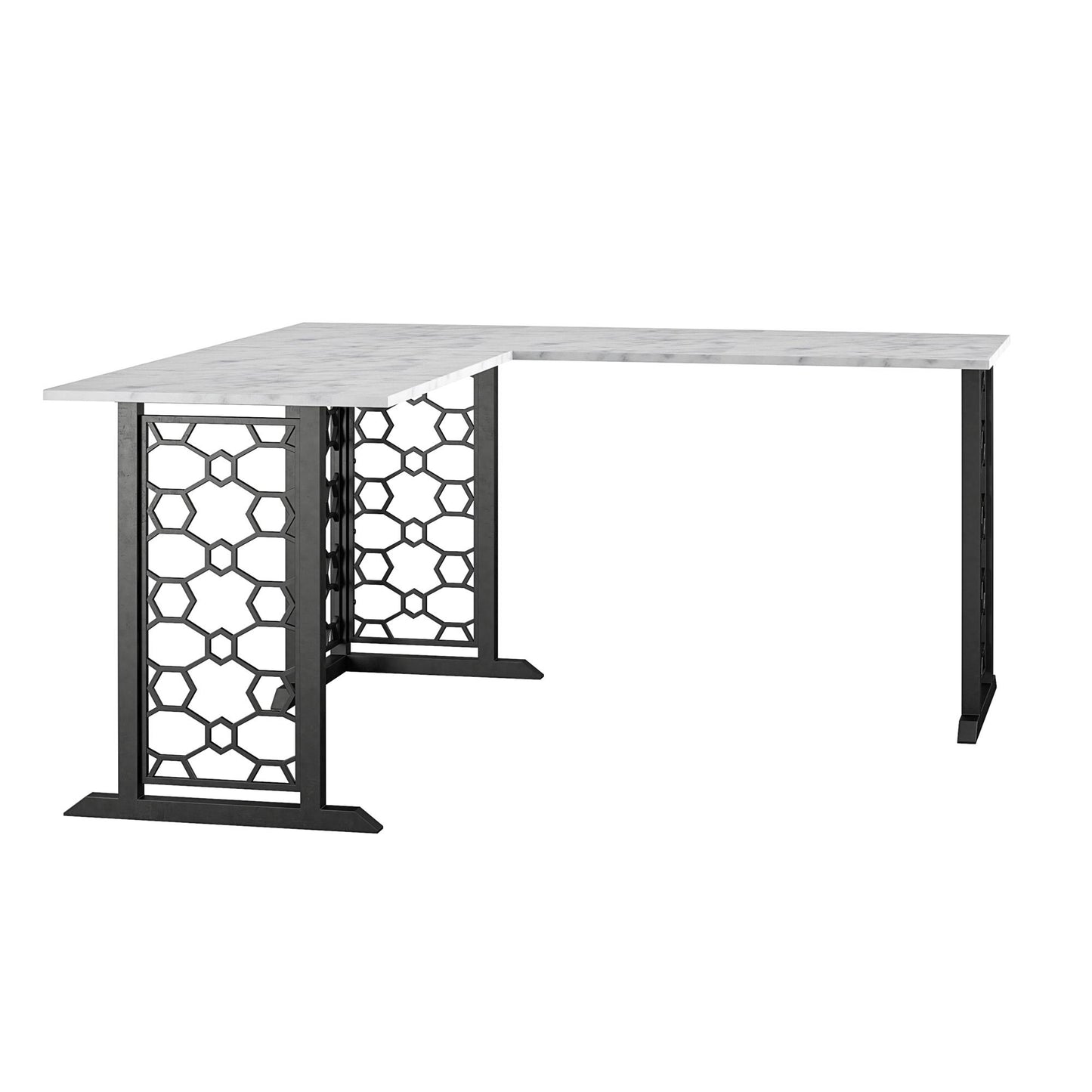 CosmoLiving by Cosmopolitan Ella L Desk - White marble