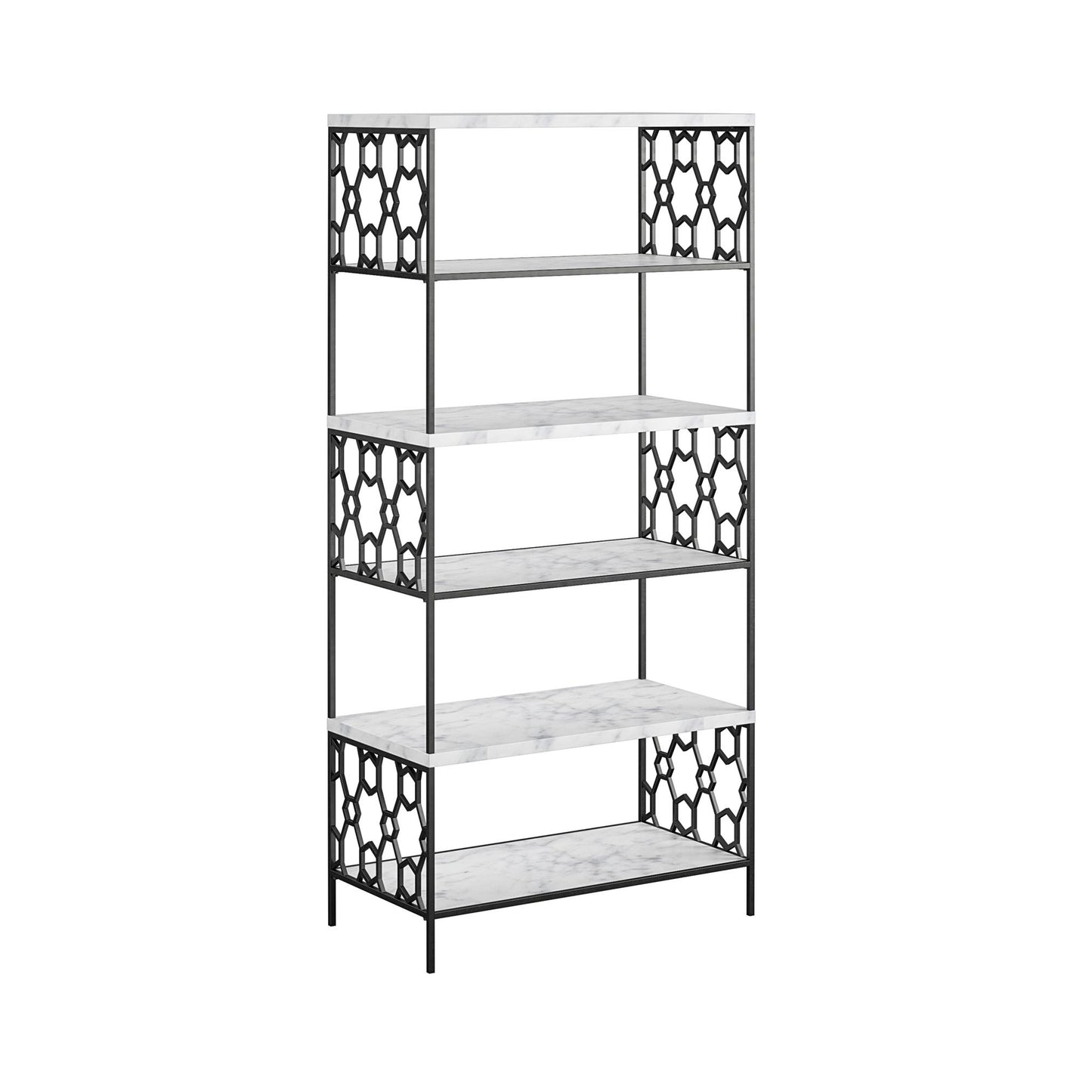 CosmoLiving by Cosmopolitan Ella 5 Shelf Bookcase - White marble