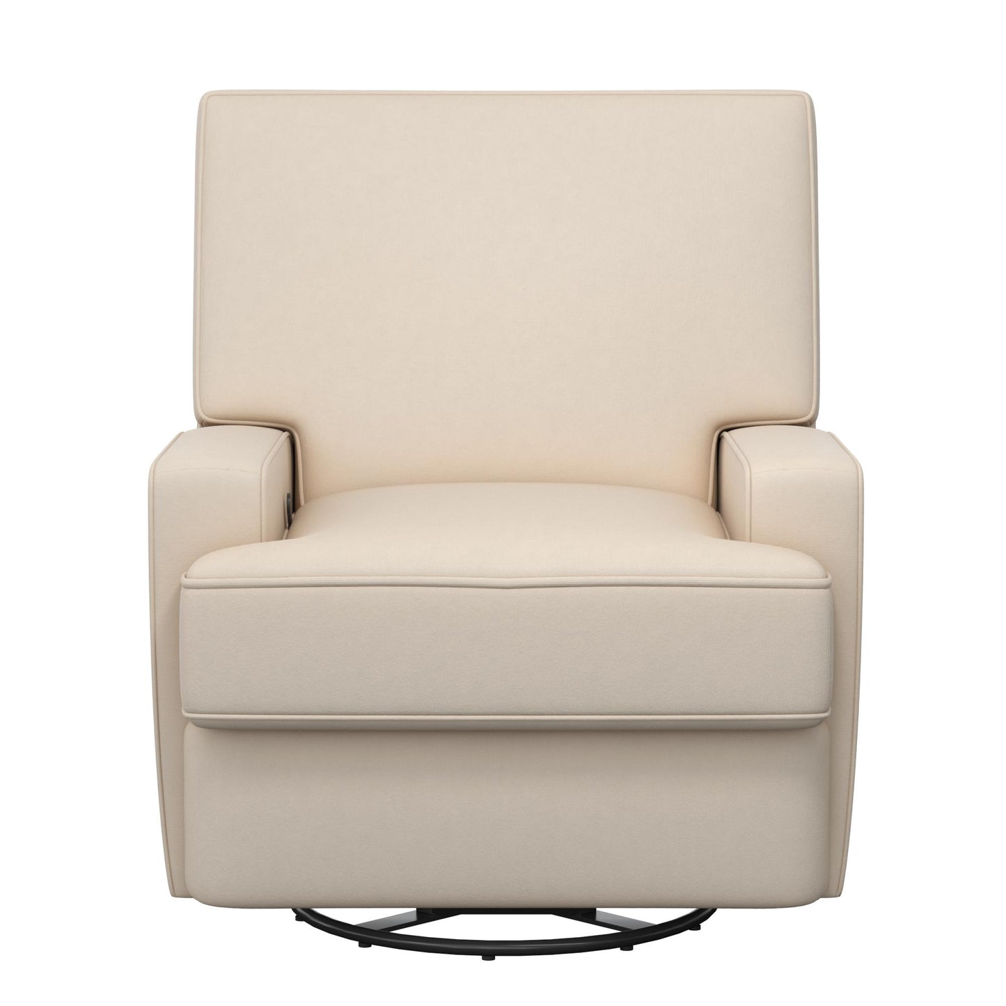 Rylan Upholstered Swivel Glider Recliner Chair with Square Back - Beige