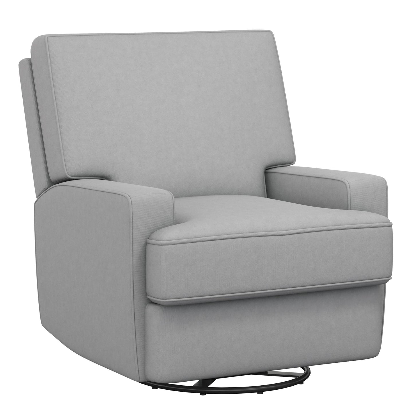 Rylan Upholstered Swivel Glider Recliner Chair with Square Back - Gray