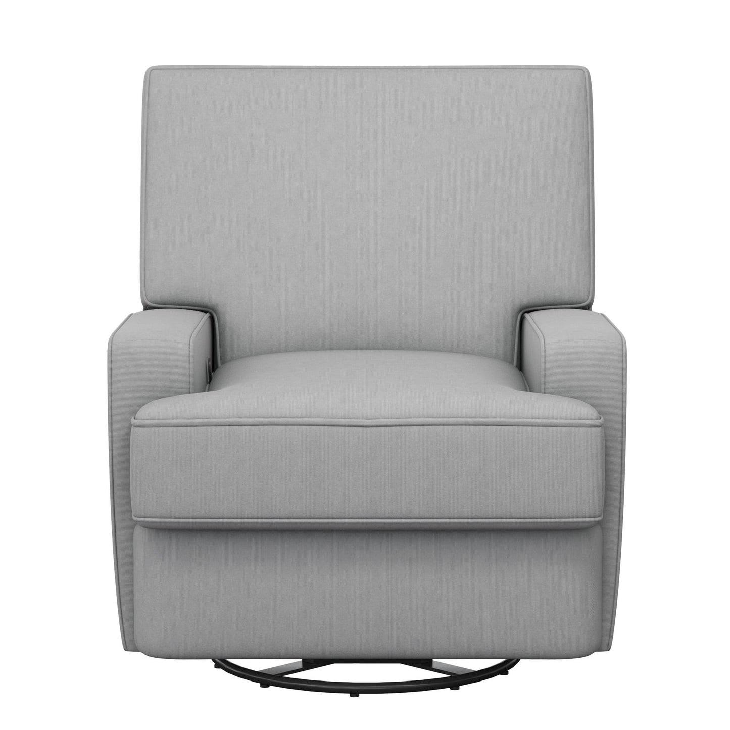 Rylan Upholstered Swivel Glider Recliner Chair with Square Back - Gray