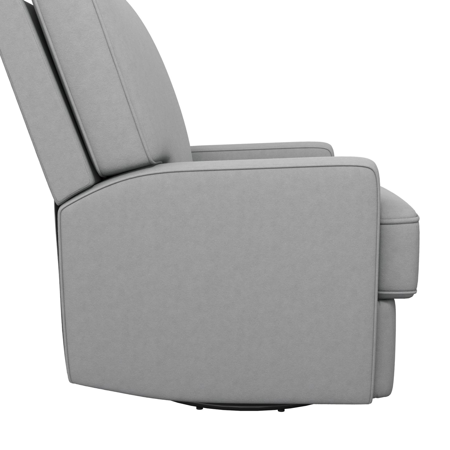 Rylan Upholstered Swivel Glider Recliner Chair with Square Back - Gray
