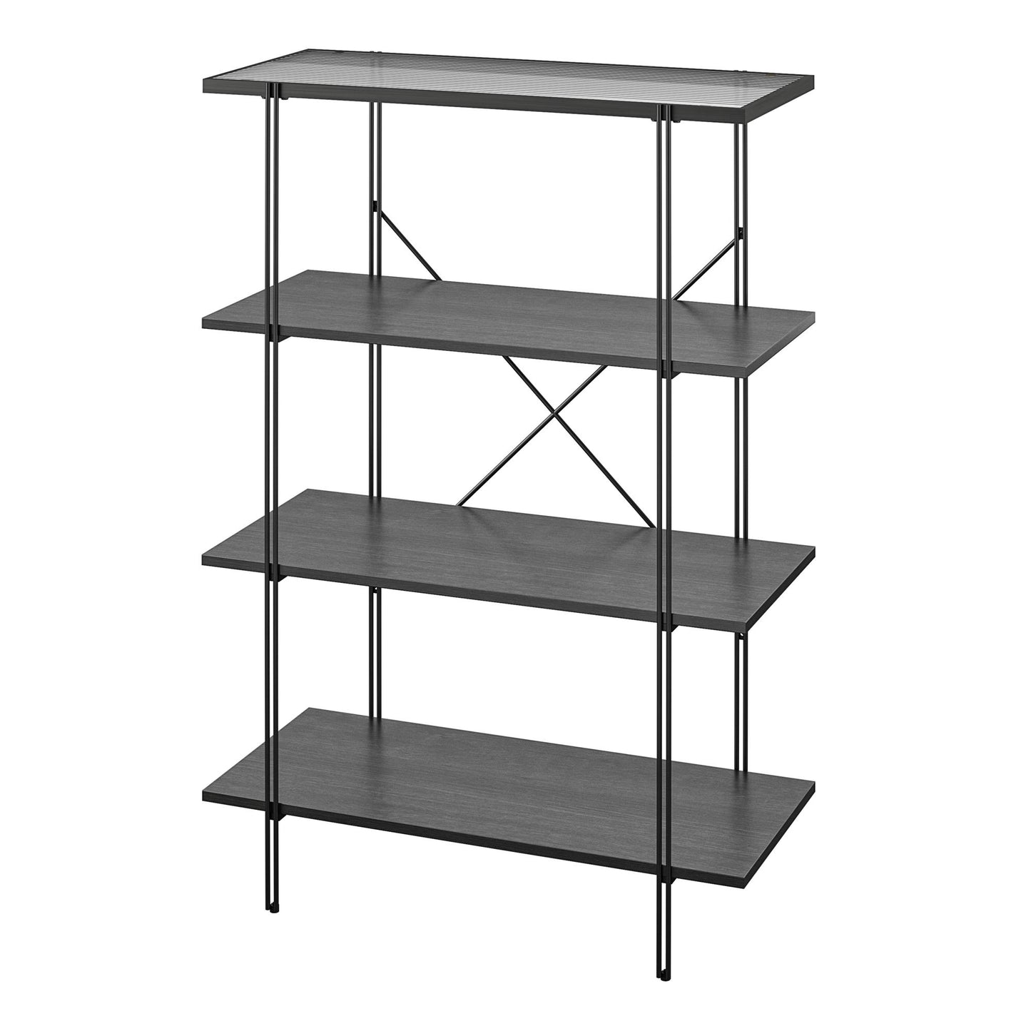 Ameriwood Home Lakeland 4 Shelf Bookcase, Black Oak - Black Oak