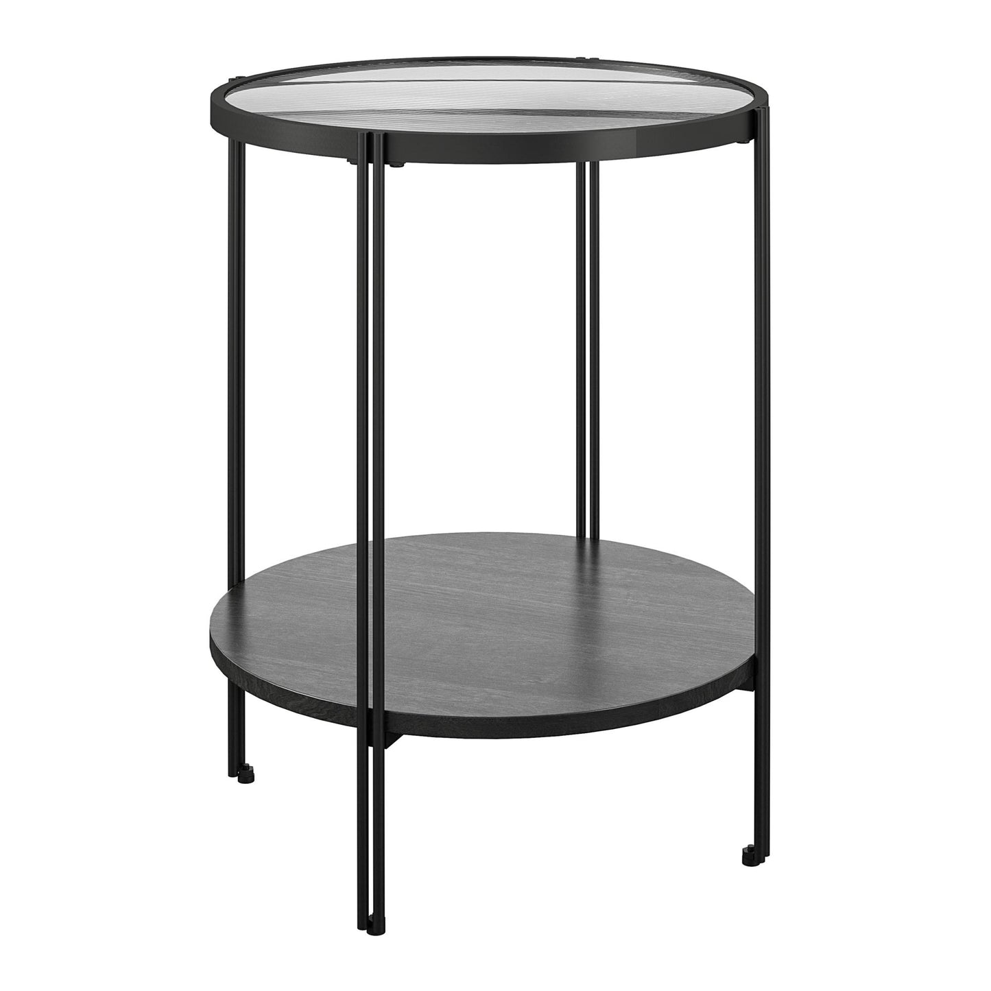 Ameriwood Home Lakeland Round End Table, Black Oak - Black Oak