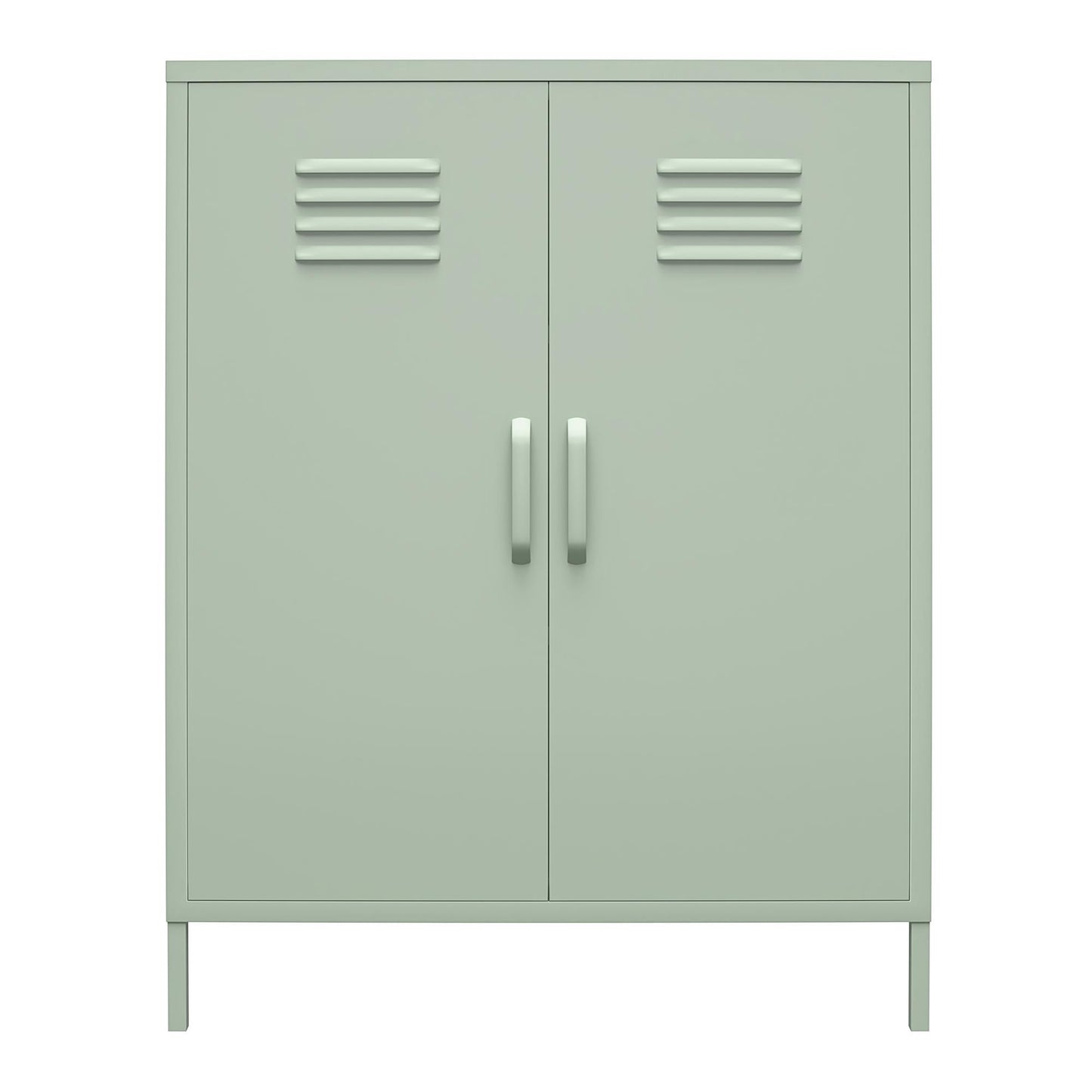 Shadwick 2 Door Metal Locker Storage Cabinet with 3 Shelves - Pale Green