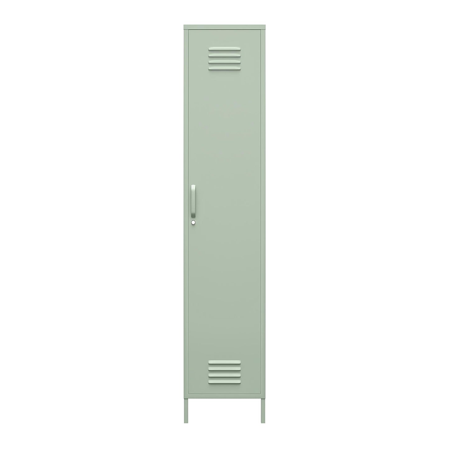 Shadwick Single Closed Door Metal Locker Storage Cabinet with 4 Shelves - Pale Green