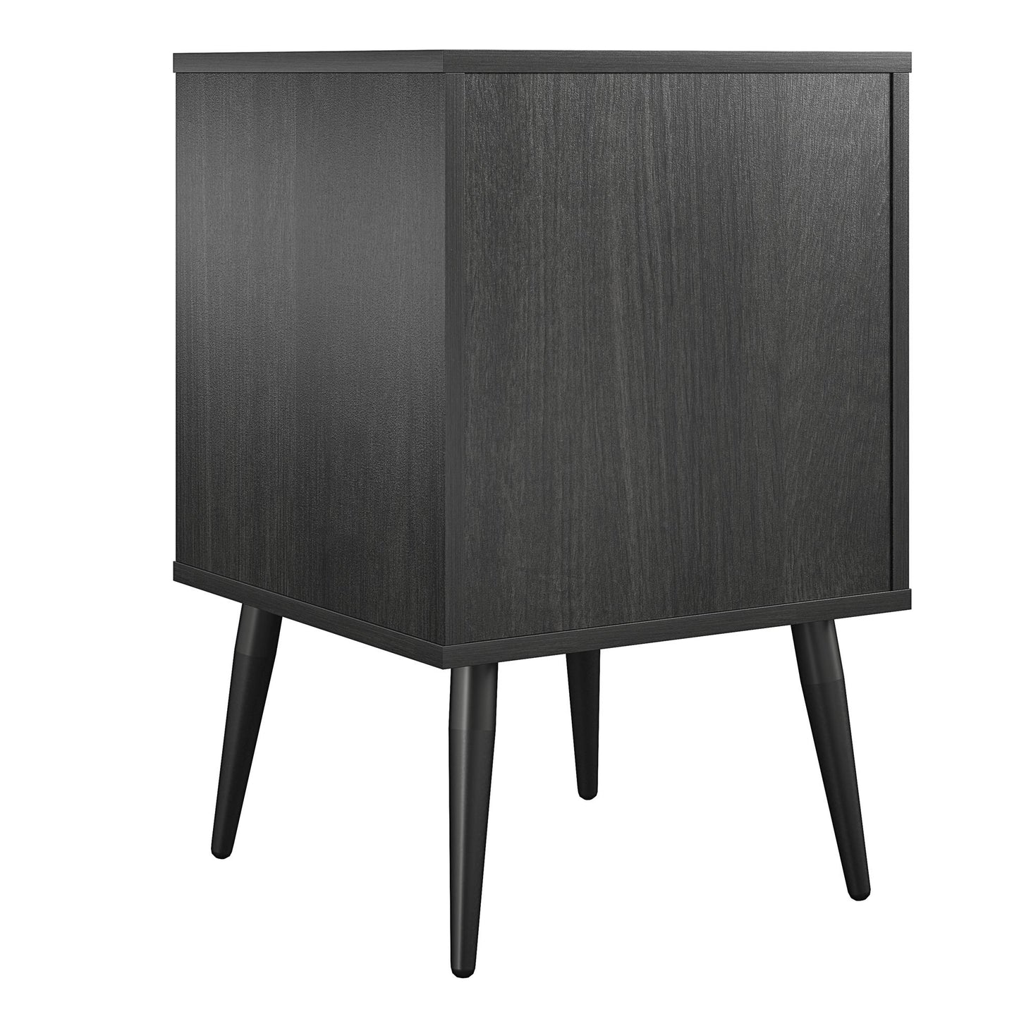 Tyler End Table with 1 Open Shelf and 1 Closed Drawer - Black Oak