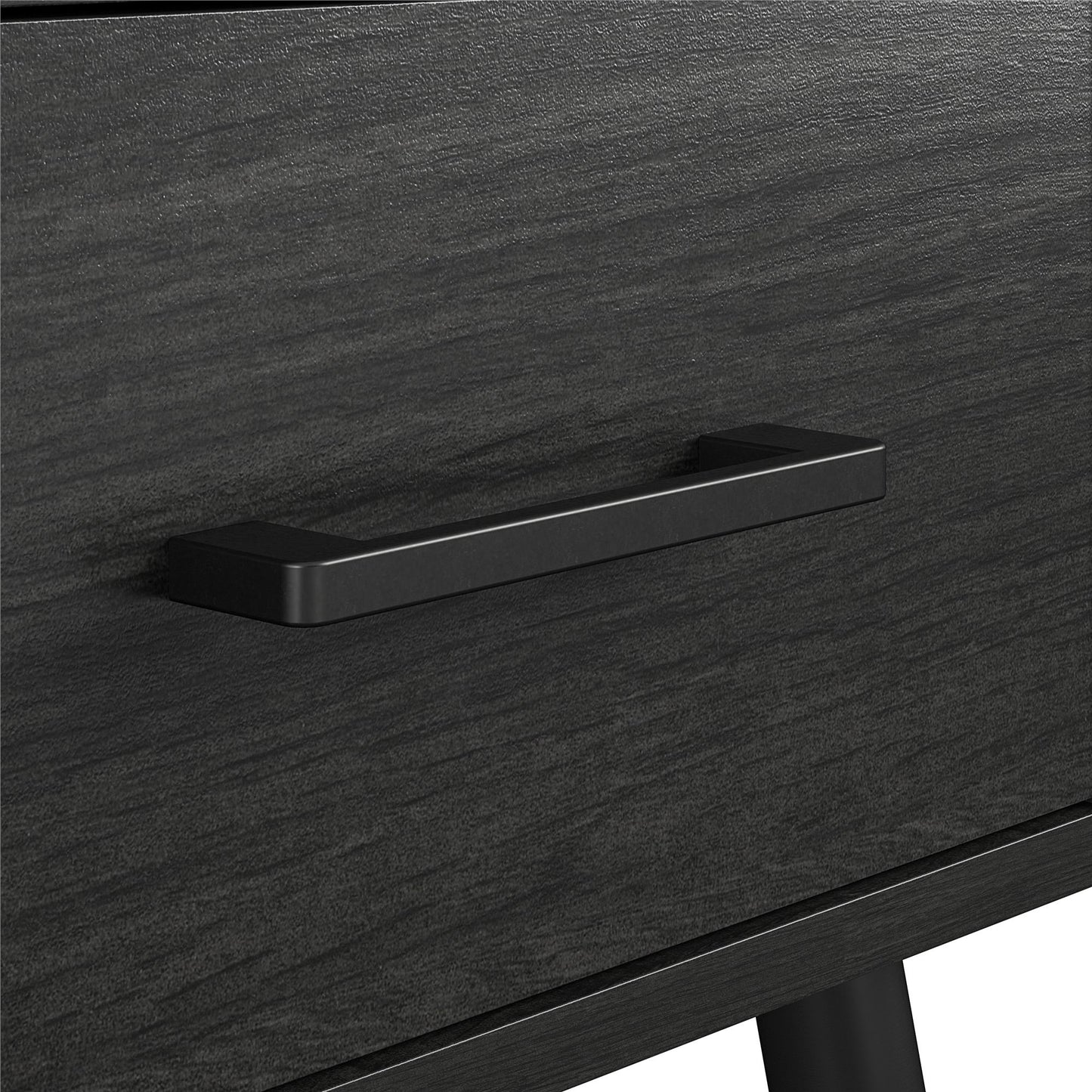 Tyler End Table with 1 Open Shelf and 1 Closed Drawer - Black Oak