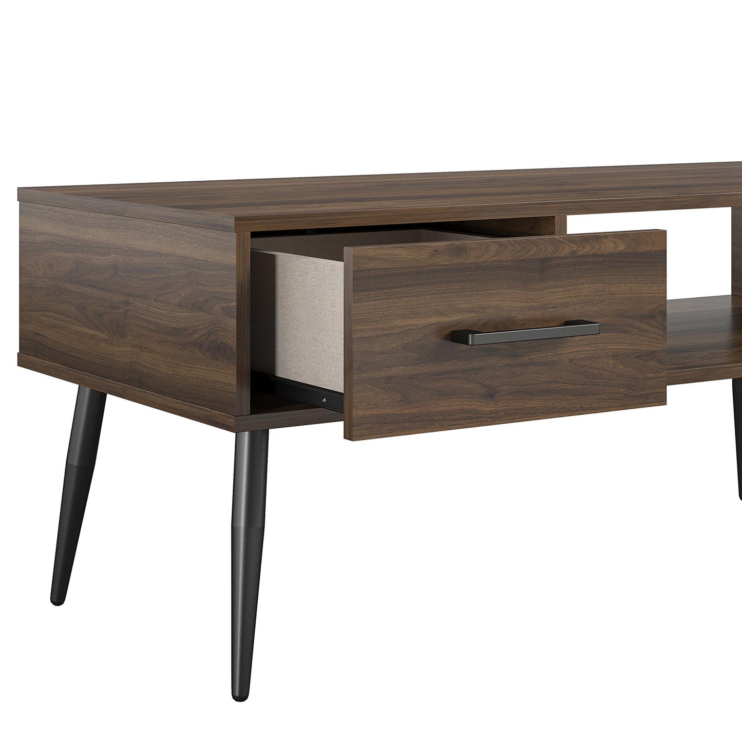 Tyler Coffee Table with 1 Open Shelf and Drawer - Florence Walnut
