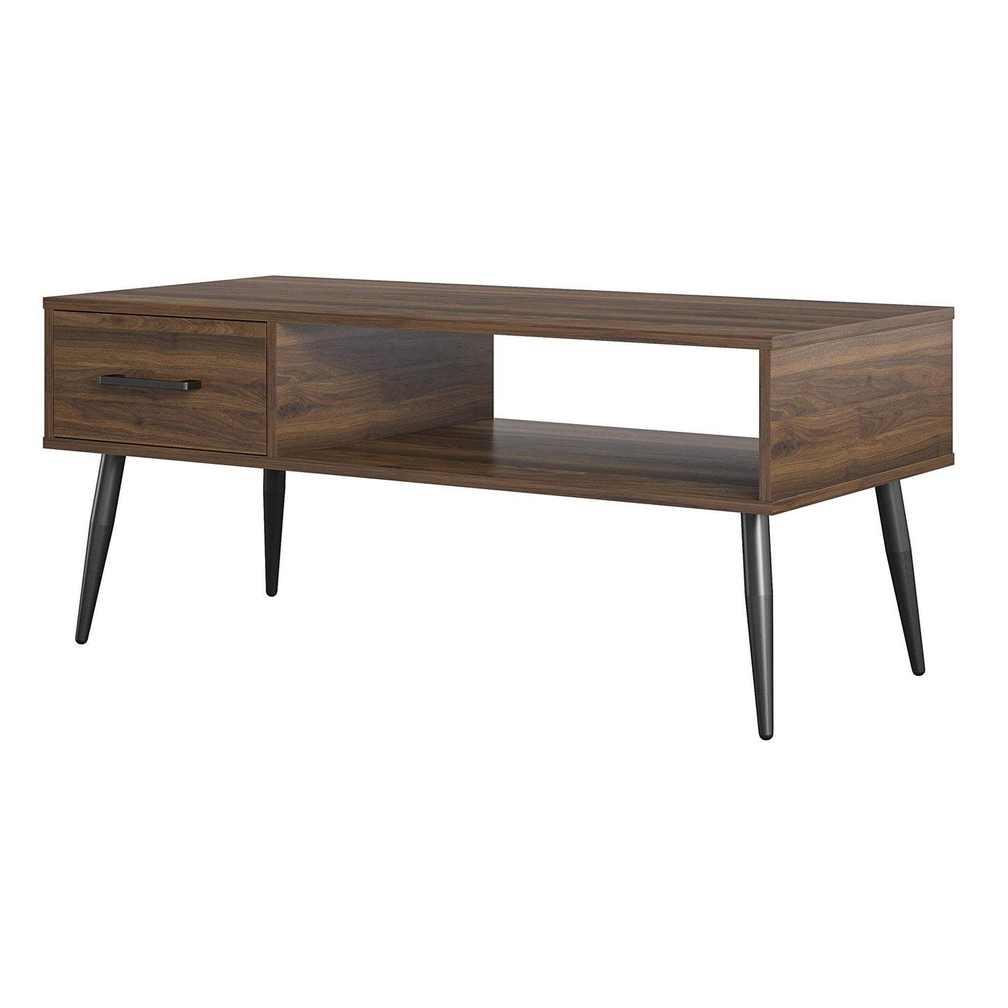 Tyler Coffee Table with 1 Open Shelf and Drawer - Florence Walnut
