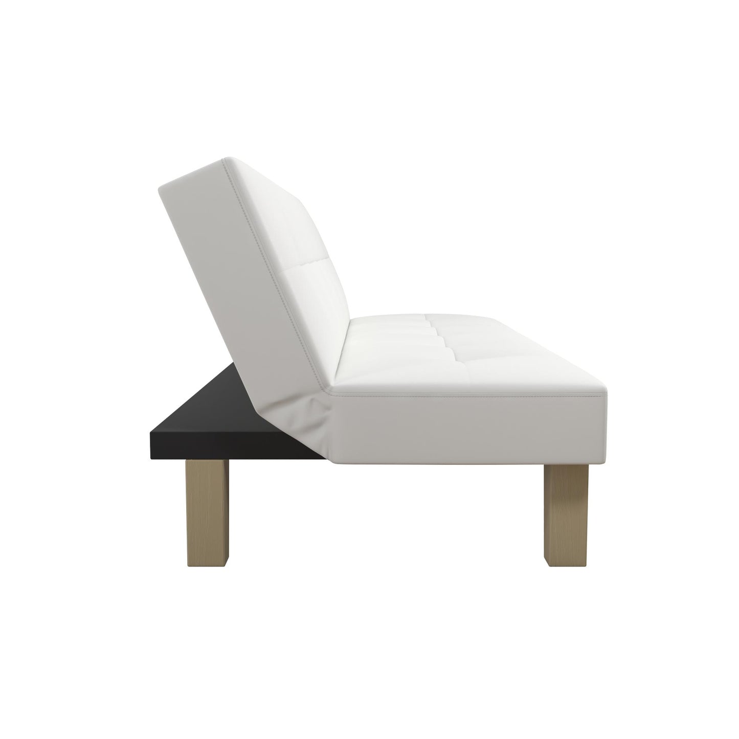 Aubrey Convertible Futon Sofa and Couch Sleeper Faux Leather - White
