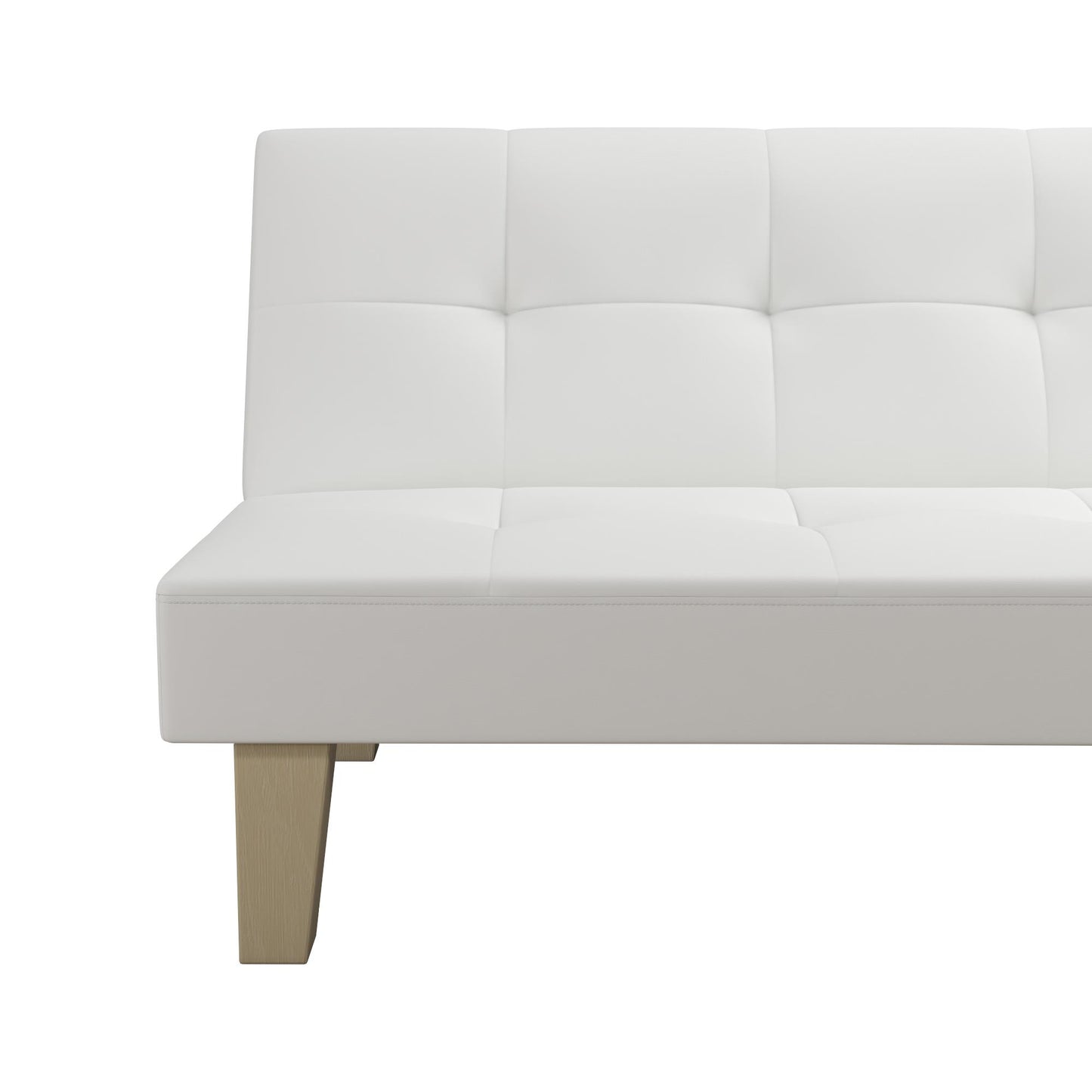 Aubrey Convertible Futon Sofa and Couch Sleeper Faux Leather - White