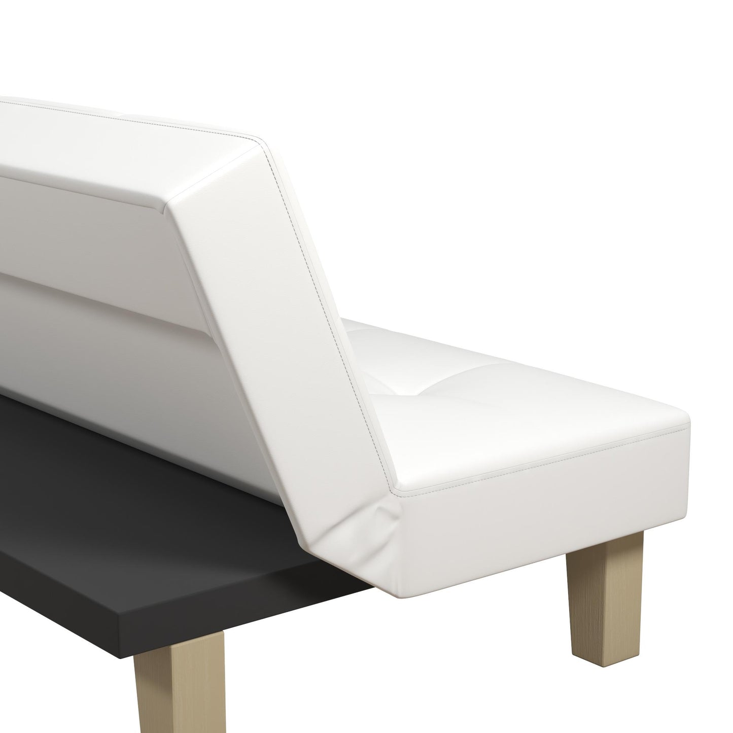 Aubrey Convertible Futon Sofa and Couch Sleeper Faux Leather - White