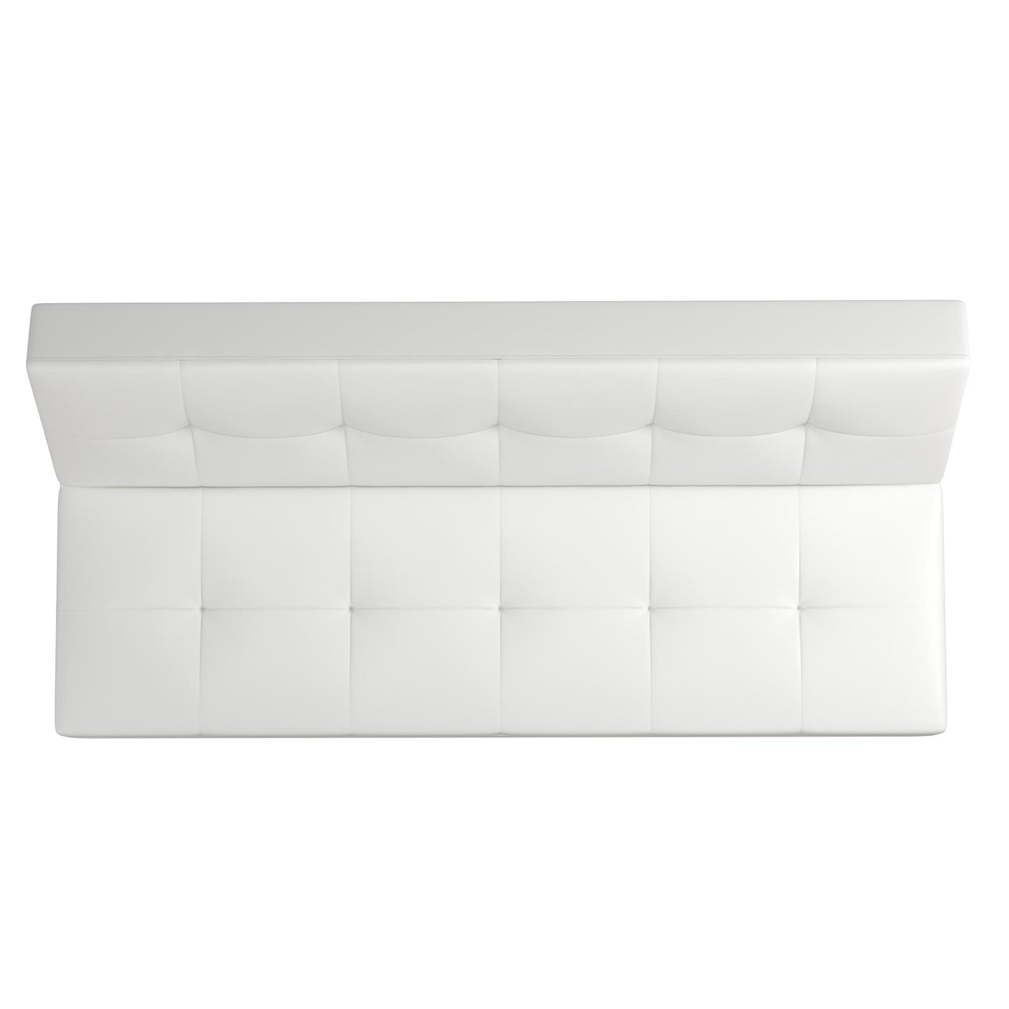 Aubrey Convertible Futon Sofa and Couch Sleeper Faux Leather - White